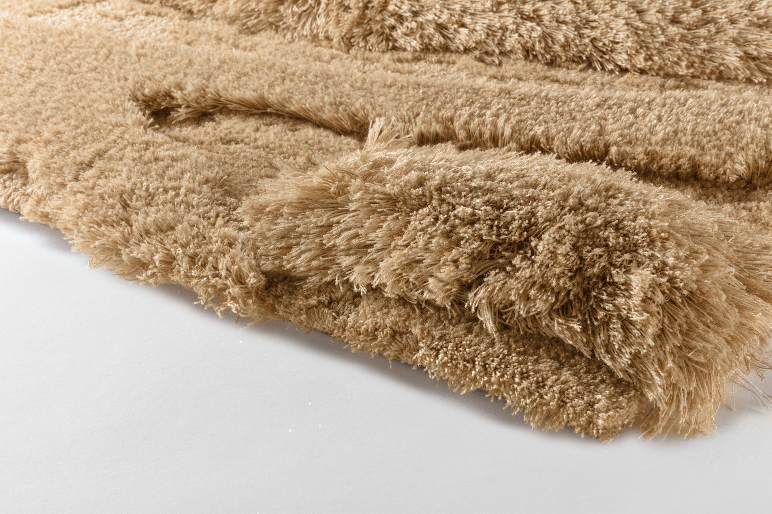 Wohnzimmer Teppich Cosmic Costa Ginger aus 56,4% Wolle, 25% Tencel, 18,6% Leinen, in der Farbe Ginger | Homerugs - Detailsicht (3)
