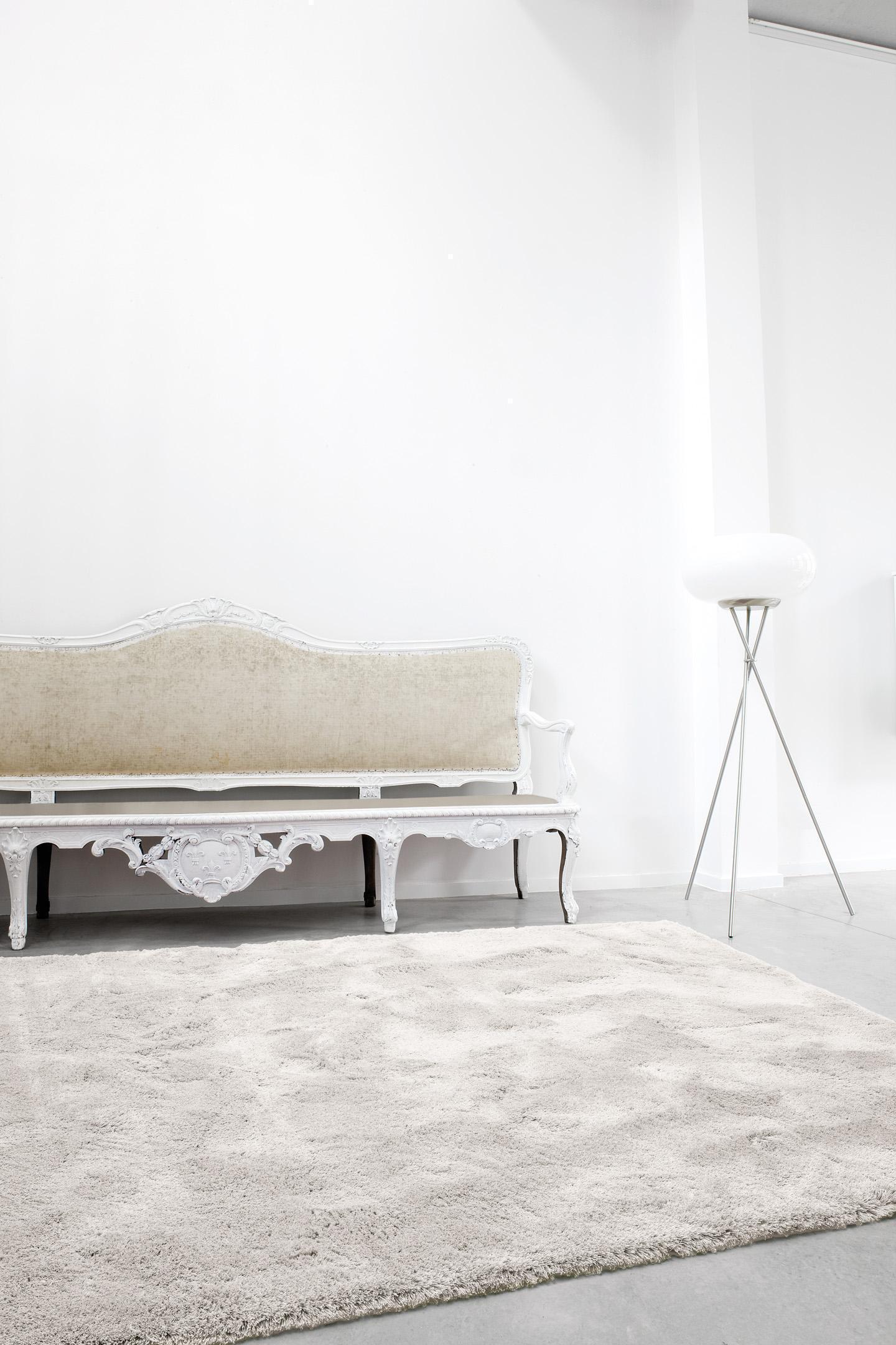 Wohnzimmer Teppich Splendid High Sandshell aus 21% Wolle, 21% Seide, 37% Leinen, 8% Mohair, 7% Baumwolle, 6% Viskose, in der Farbe Sandshell | Homerugs - Raumansicht