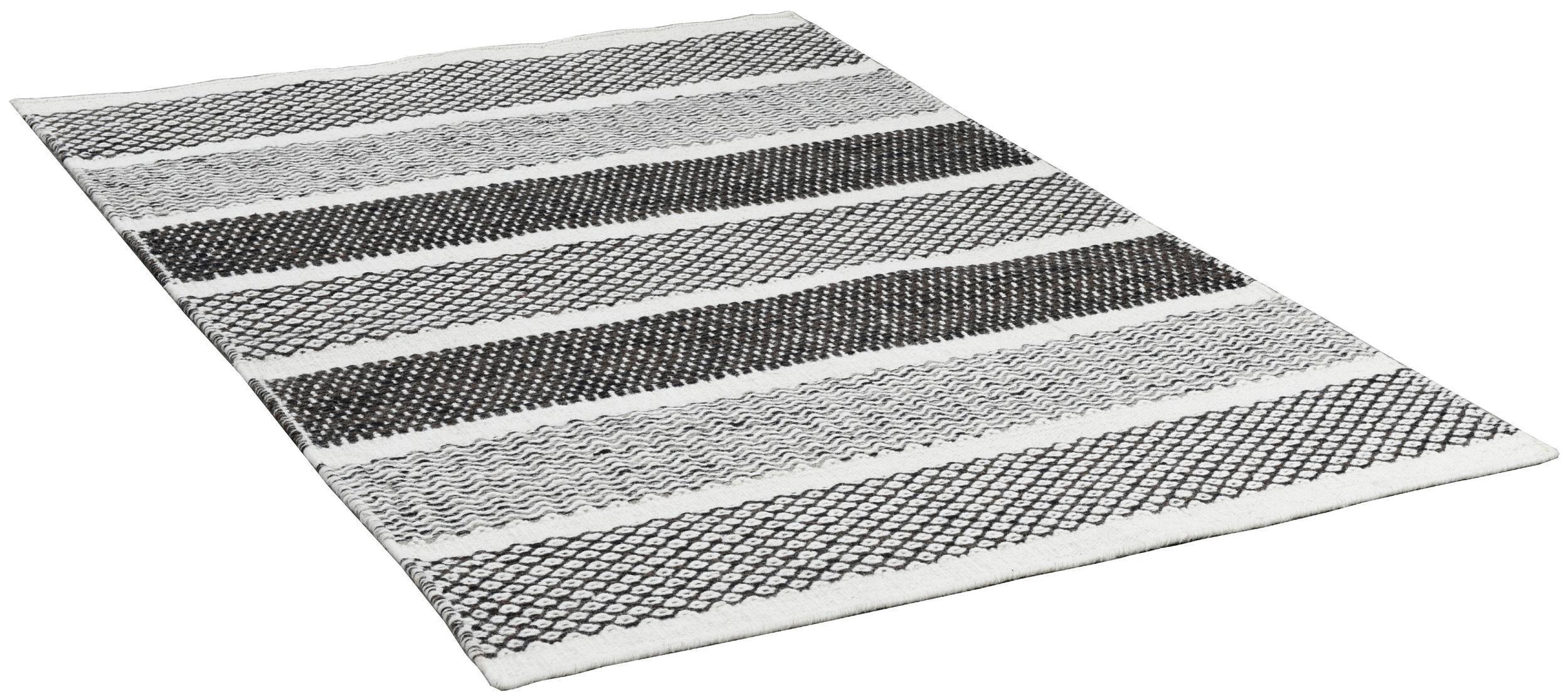 Wohnzimmer Teppich Trondheim Po-003 122 Natural/Grey aus 100% Schurwolle, in der Farbe Natural/Grey | Homerugs - Draufsicht