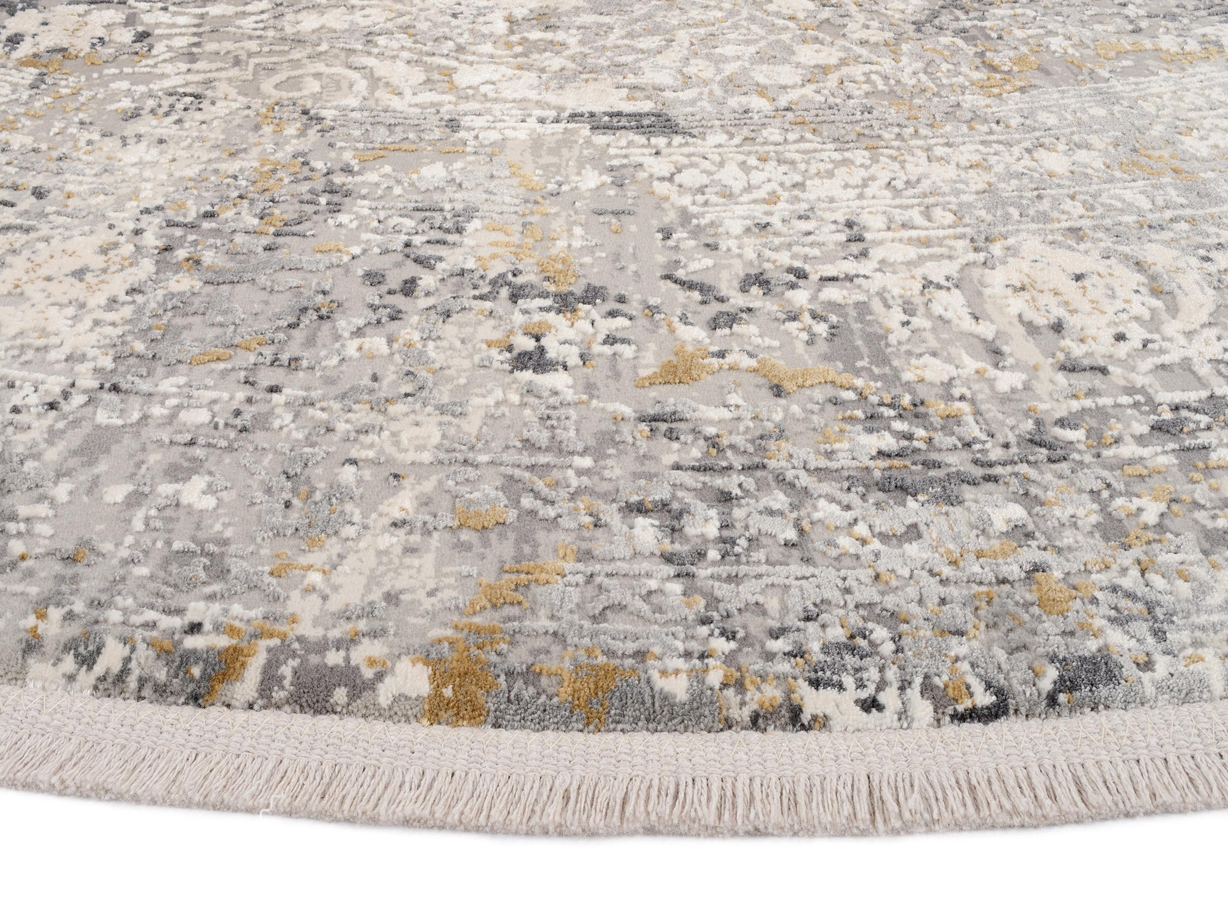 Wohnzimmer Teppich Impress 04 Grau-Mix aus 70% Viskose, 30% Polyacryl, in der Farbe Grau-Mix | Homerugs - Detailsicht (5)