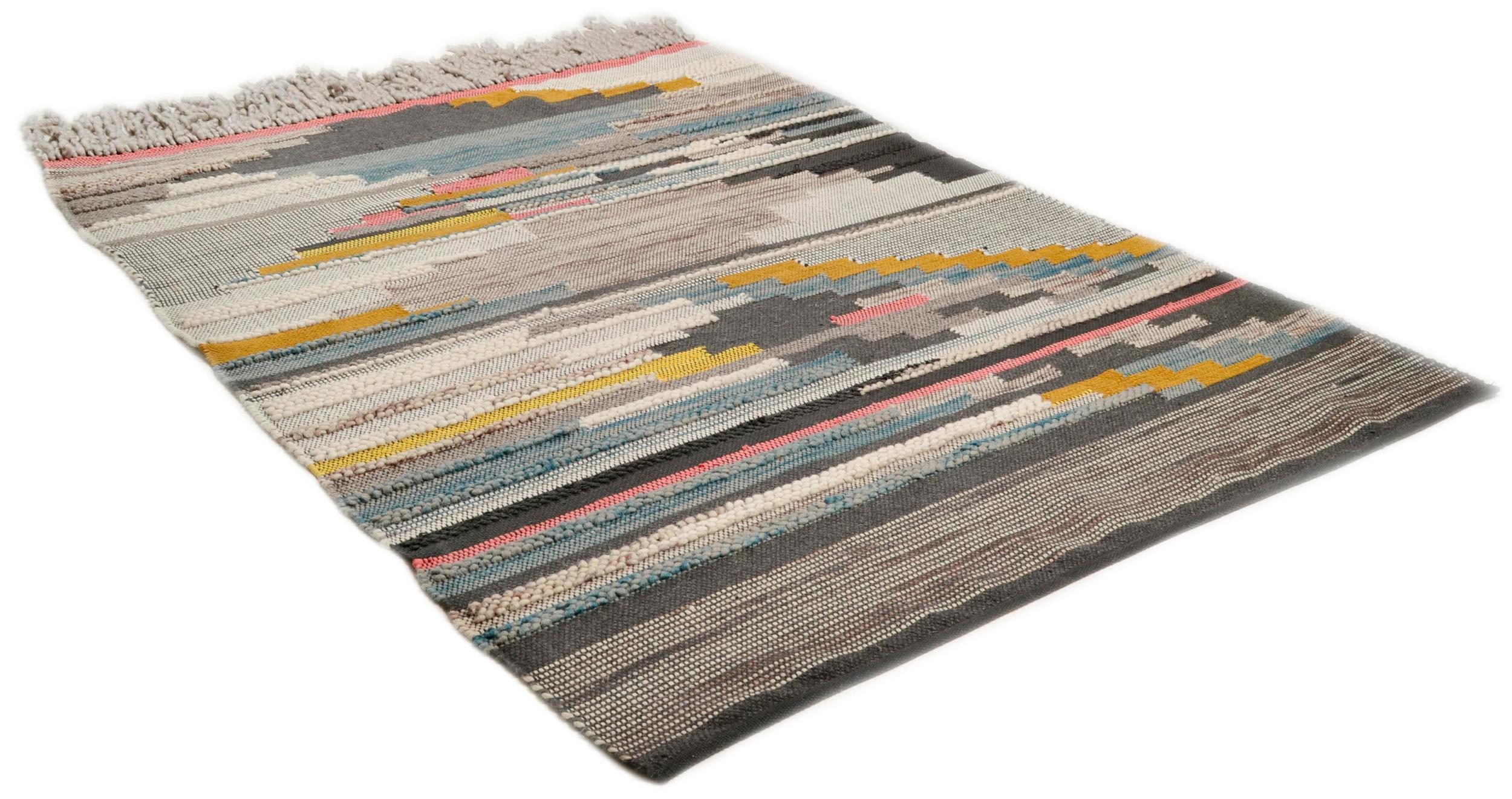 Wohnzimmer Teppich Nomadic-Design Ro-13-3912 800 Multicolor aus 70% Schurwolle / 30% Baumwolle, in der Farbe Multicolor | Homerugs - Detailsicht (5)