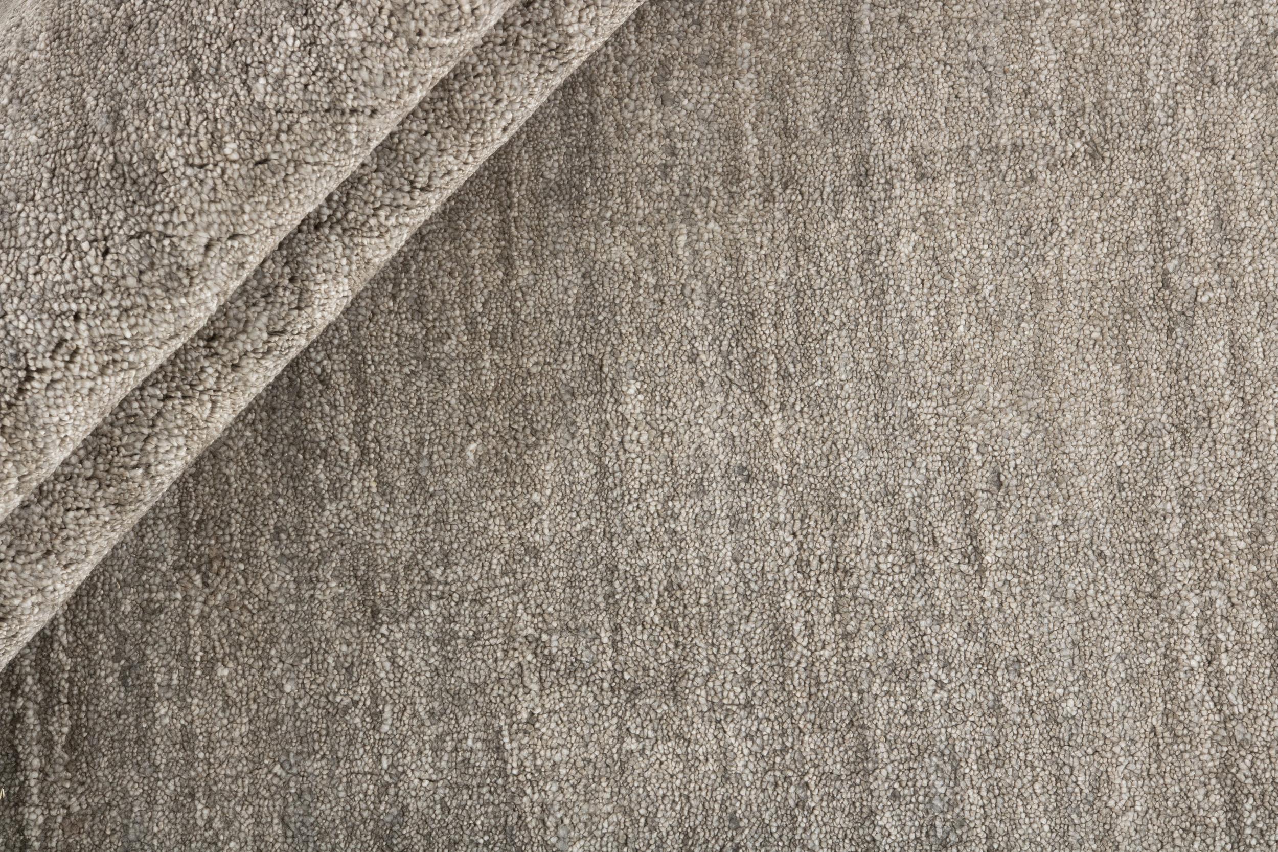 Teppich Plain Dust Round Robusto, Grey Round aus Viskose | Homerugs - Detailsicht (3)