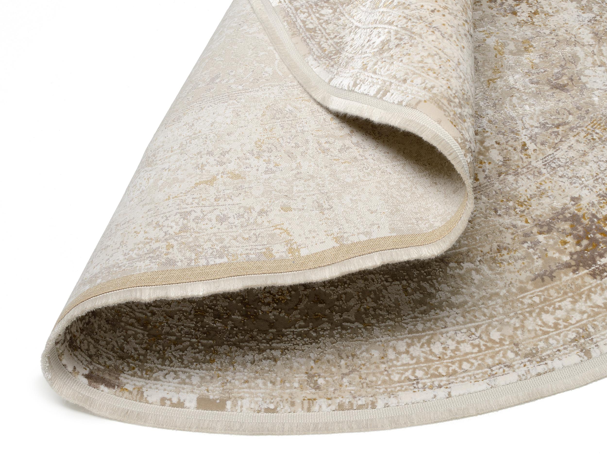 Wohnzimmer Teppich Impress 04 Beige-Gold aus 70% Viskose, 30% Polyacryl, in der Farbe Beige-Gold | Homerugs - Detailsicht (6)