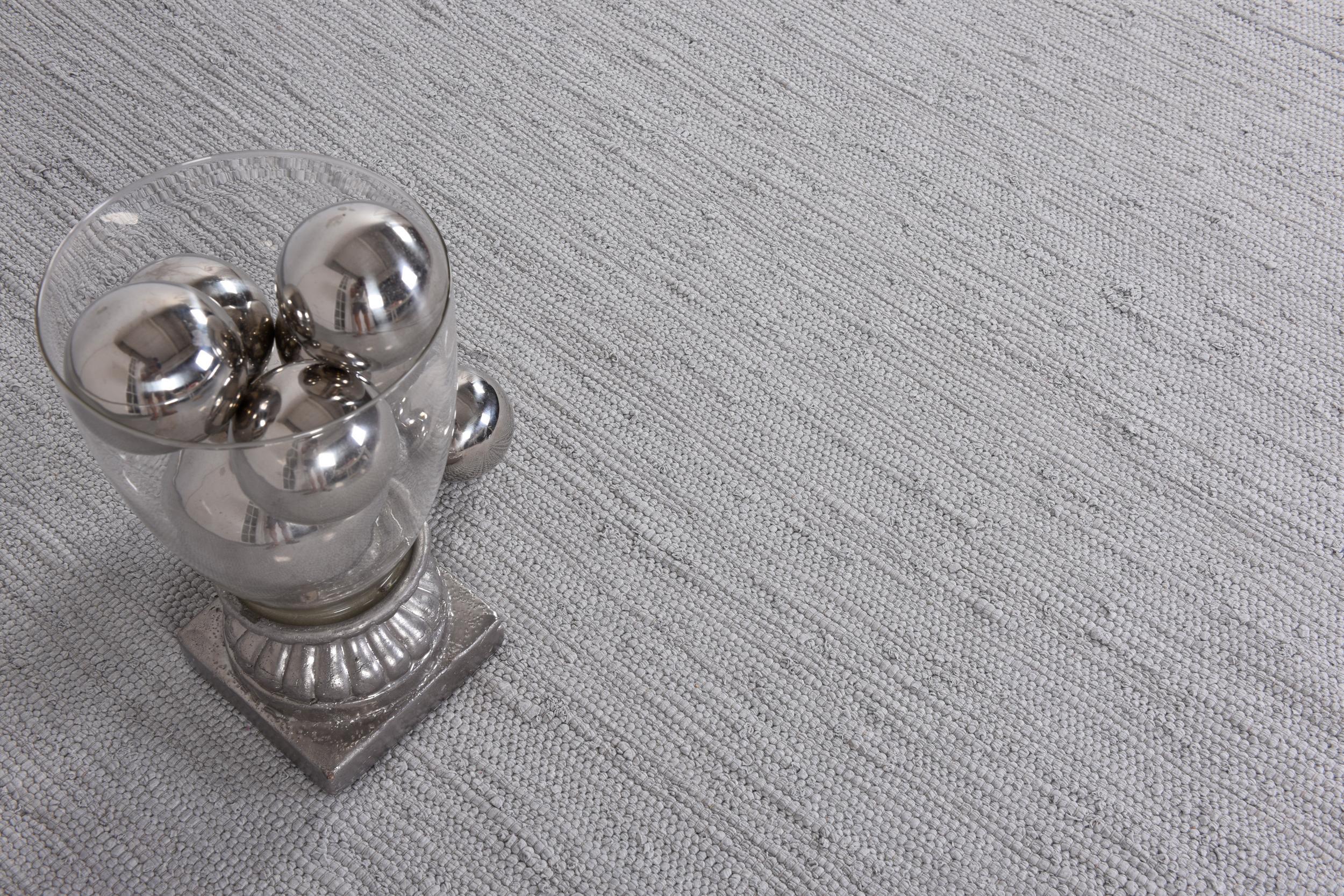 Schlafzimmer Teppich Happy Cotton Uni 650 Grey aus 100% Baumwolle, in der Farbe Grey | Homerugs - Detailsicht (6)