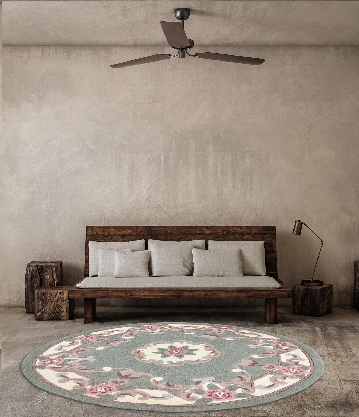 Schlafzimmer Teppich Ming 501 550 Beige aus 100% Polyamid, in der Farbe Beige | Homerugs - Raumansicht