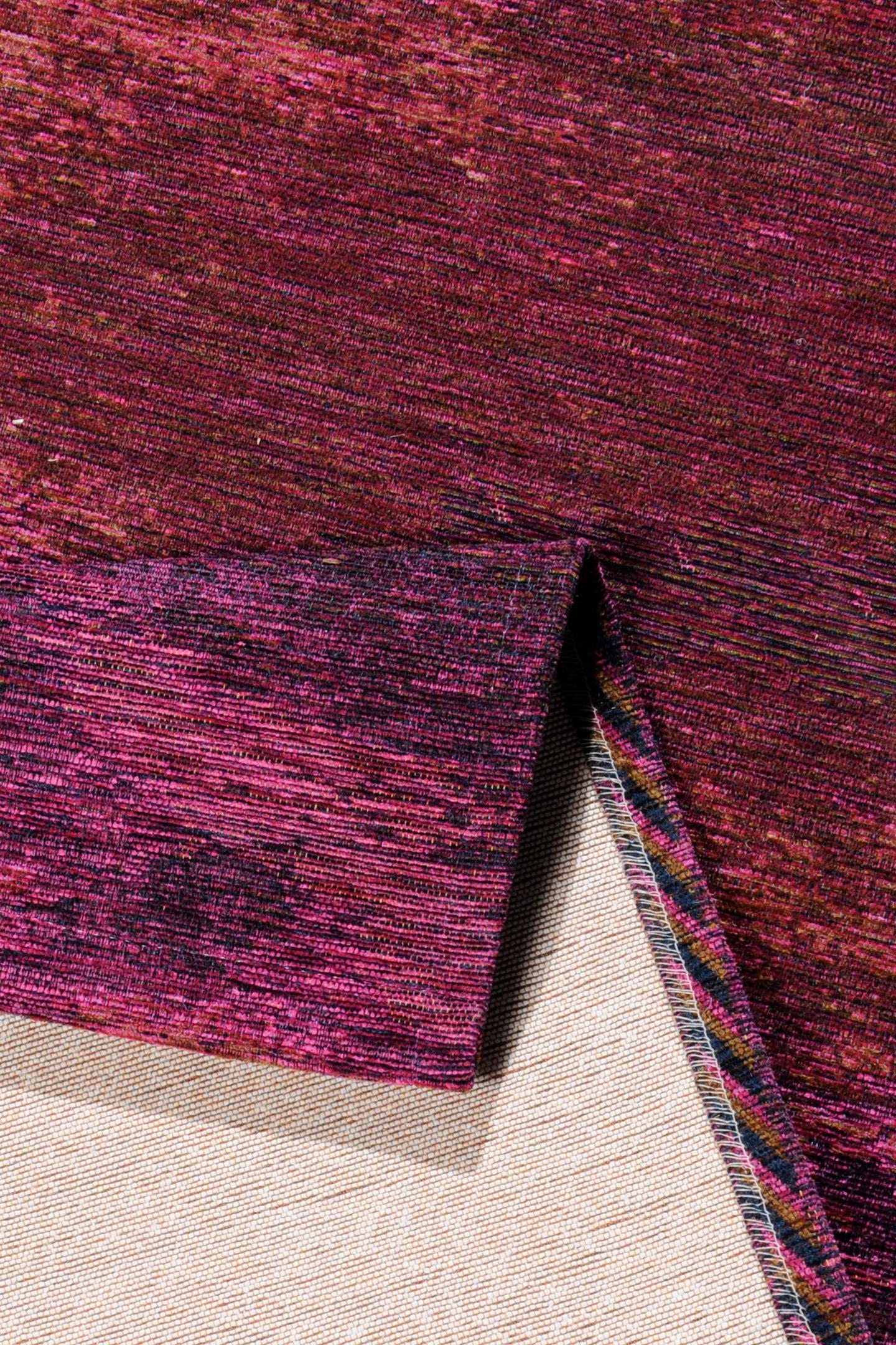 Schlafzimmer Teppich Heritage Cloud 260 Berry aus 30% Baumwolle, 34% Polyester, 36% Chenille, in der Farbe Berry | Homerugs - Detailsicht (7)