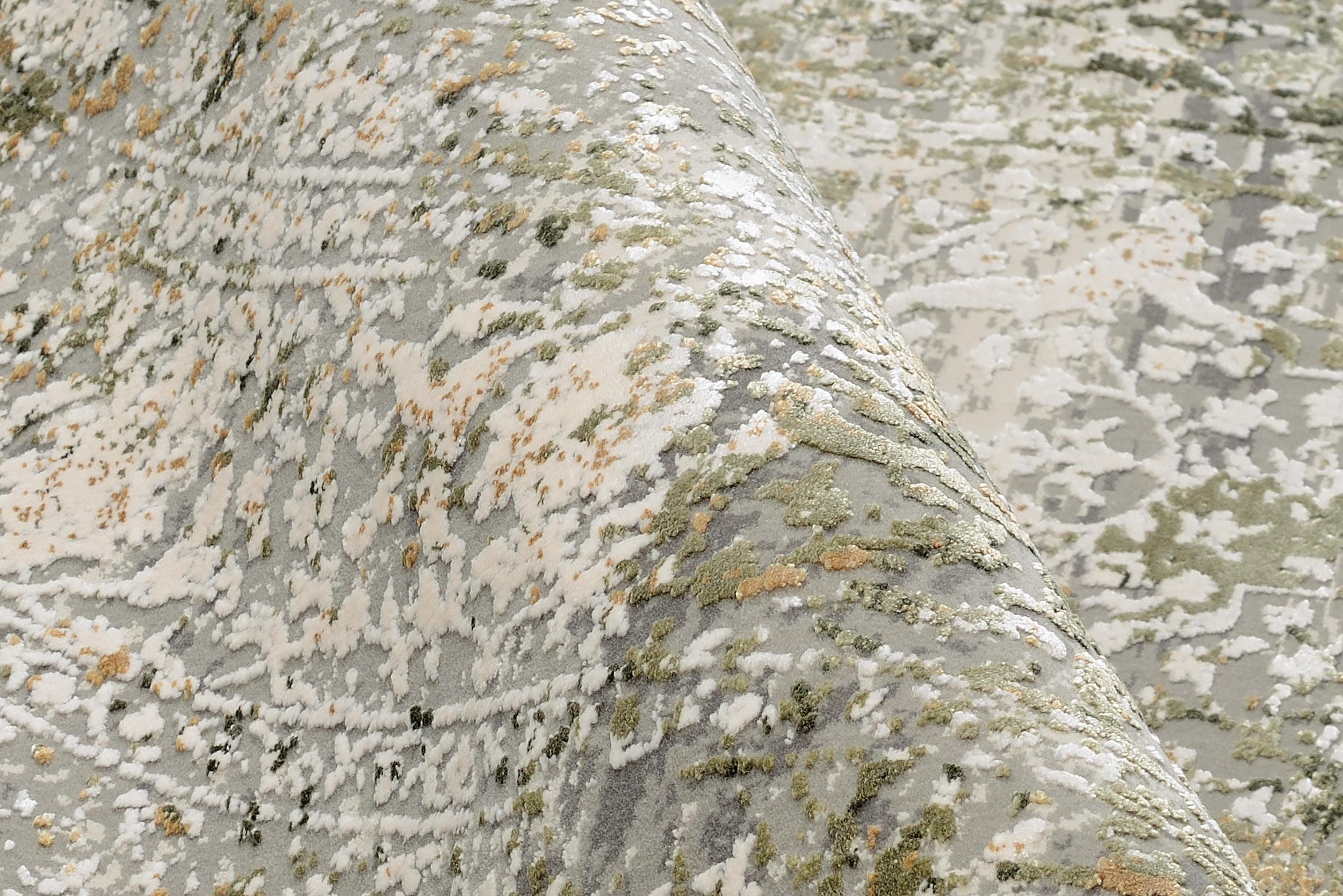 Hallway / Corridor rug Impress 04 Grau-Grün, Bamboo silk / Viscose, in colour Grey-green | Homerugs - Detail View (6)