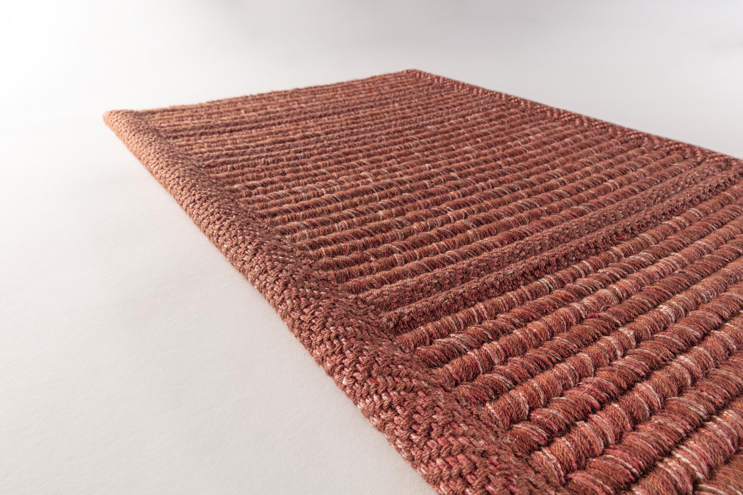 Wohnzimmer Teppich Palazzo Chutney aus 76% Wolle, 14% Leinen, 3% Polyester, 5% Baumwolle, 2% Acryl, in der Farbe Chutney | Homerugs - Draufsicht