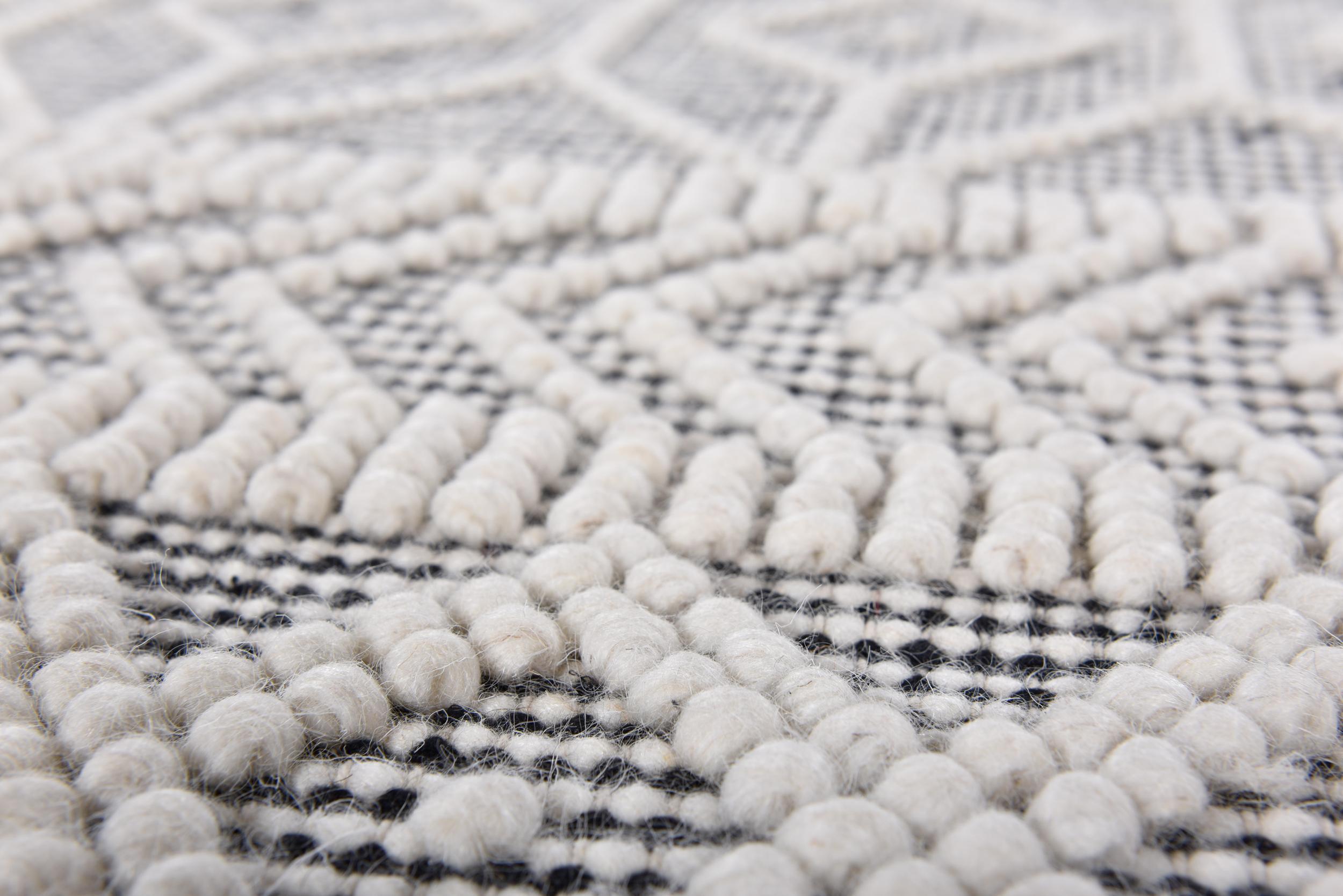 Schlafzimmer Teppich Colored Macrame Two 650 Grey aus 90% Schurwolle + 10% Baumwolle, in der Farbe Grey | Homerugs - Detailsicht (6)