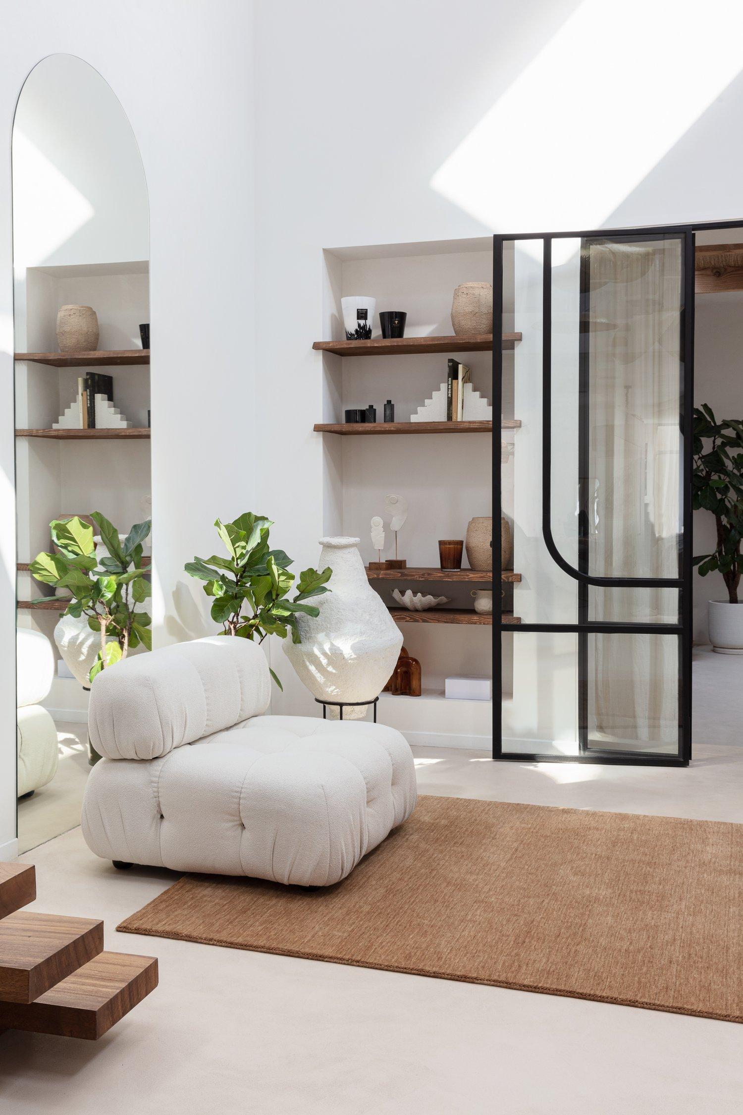 Wohnzimmer Teppich Terra Greige aus 100% Wolle, in der Farbe Greige | Homerugs - Raumansicht