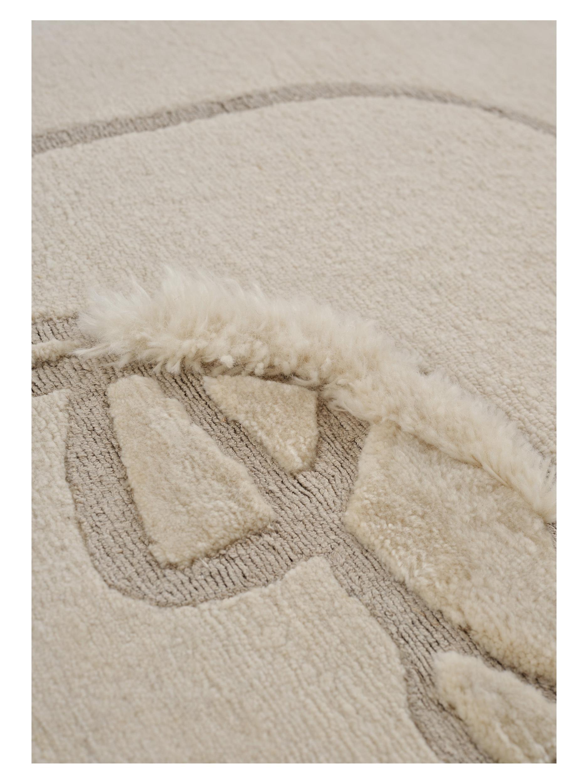 Schlafzimmer Teppich Duo Self White aus 100% Wolle, in der Farbe White | Homerugs - Detailsicht (3)
