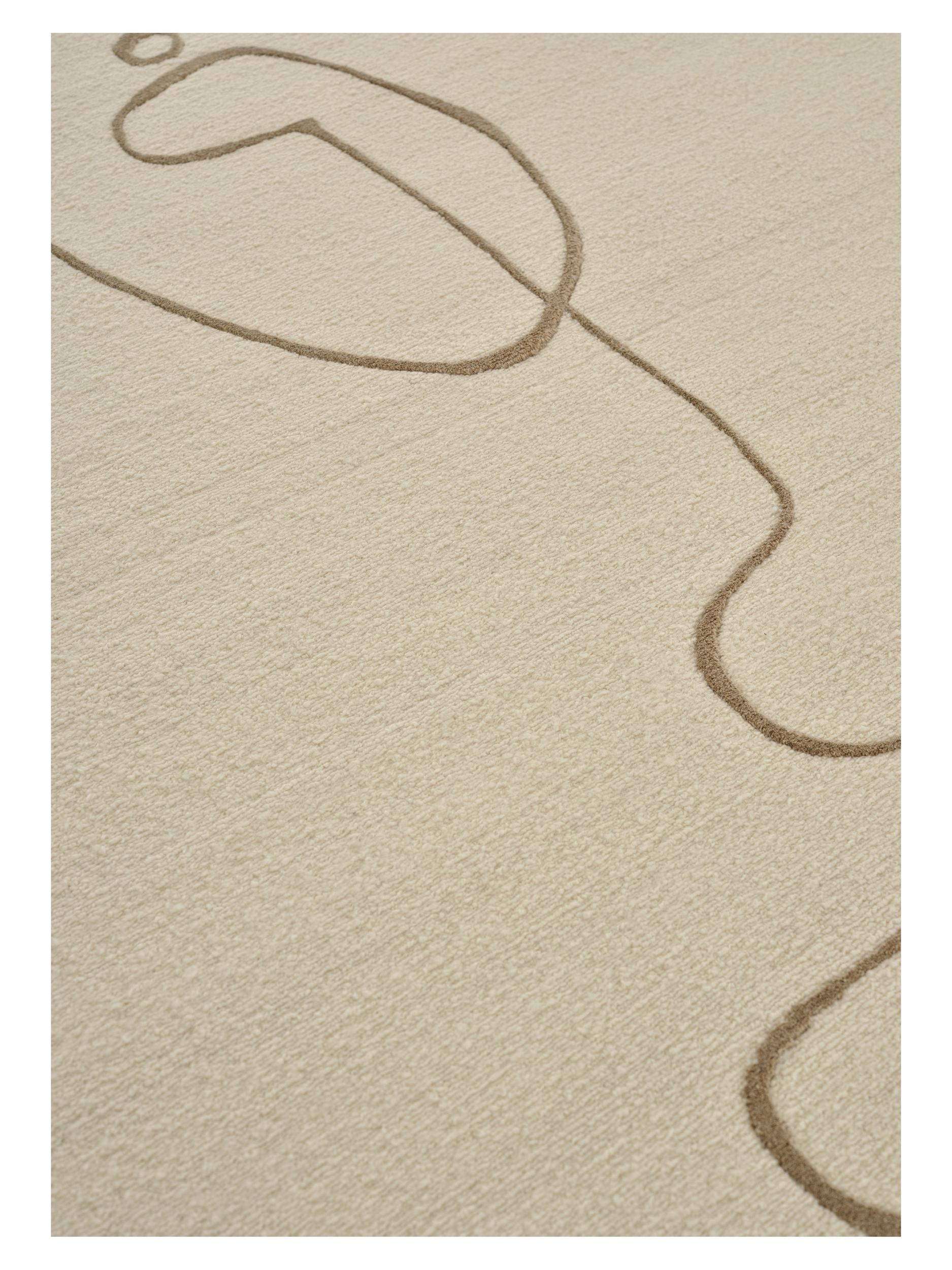 Wohnzimmer Teppich Facial Maze Ivory aus 35% Wolle, 35% Baumwolle, 30% Viskose, in der Farbe Ivory | Homerugs - Detailsicht (3)