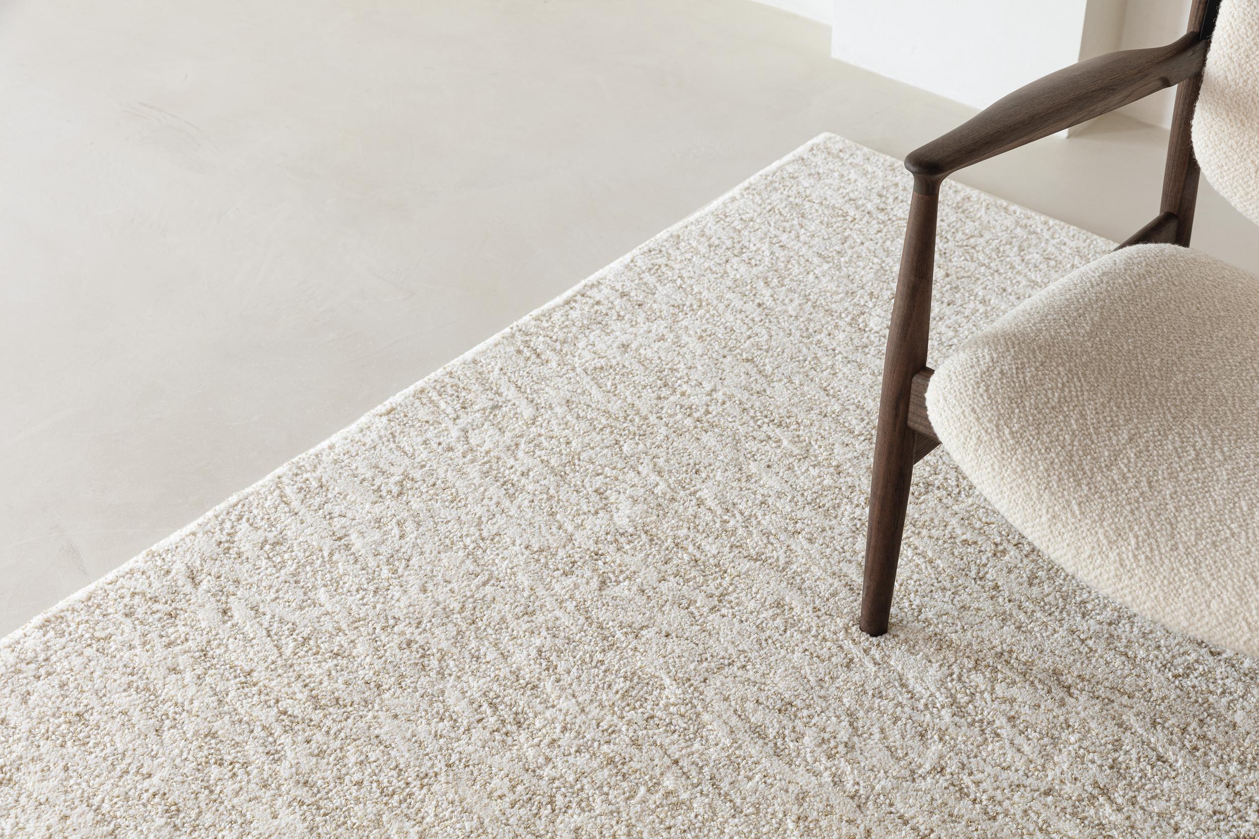 Schlafzimmer Teppich Hochflor-Teppich Tundra Highland Biscotti aus 66,67% Wolle, 33,33% Leinen, in der Farbe Biscotti | Homerugs - Raumansicht