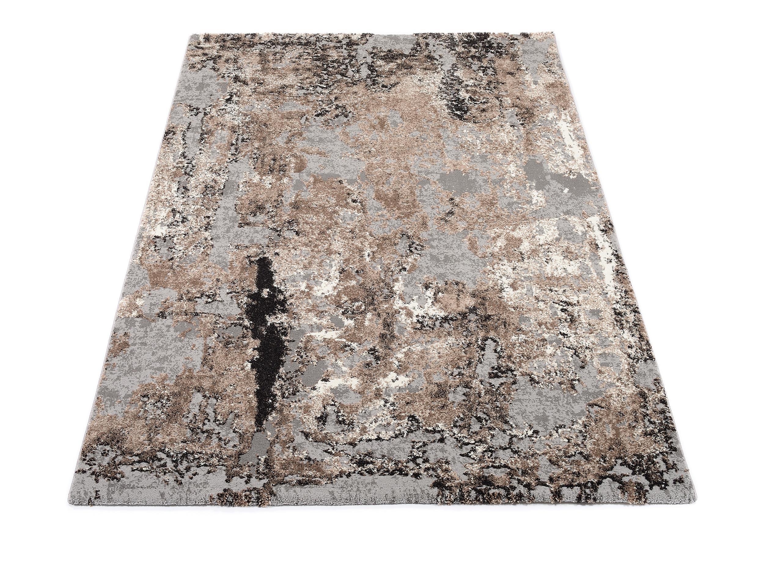 Living room rug Expression Braun-Beige, Synthetic fibre, in colour Brown-beige | Homerugs - Detail View (7)