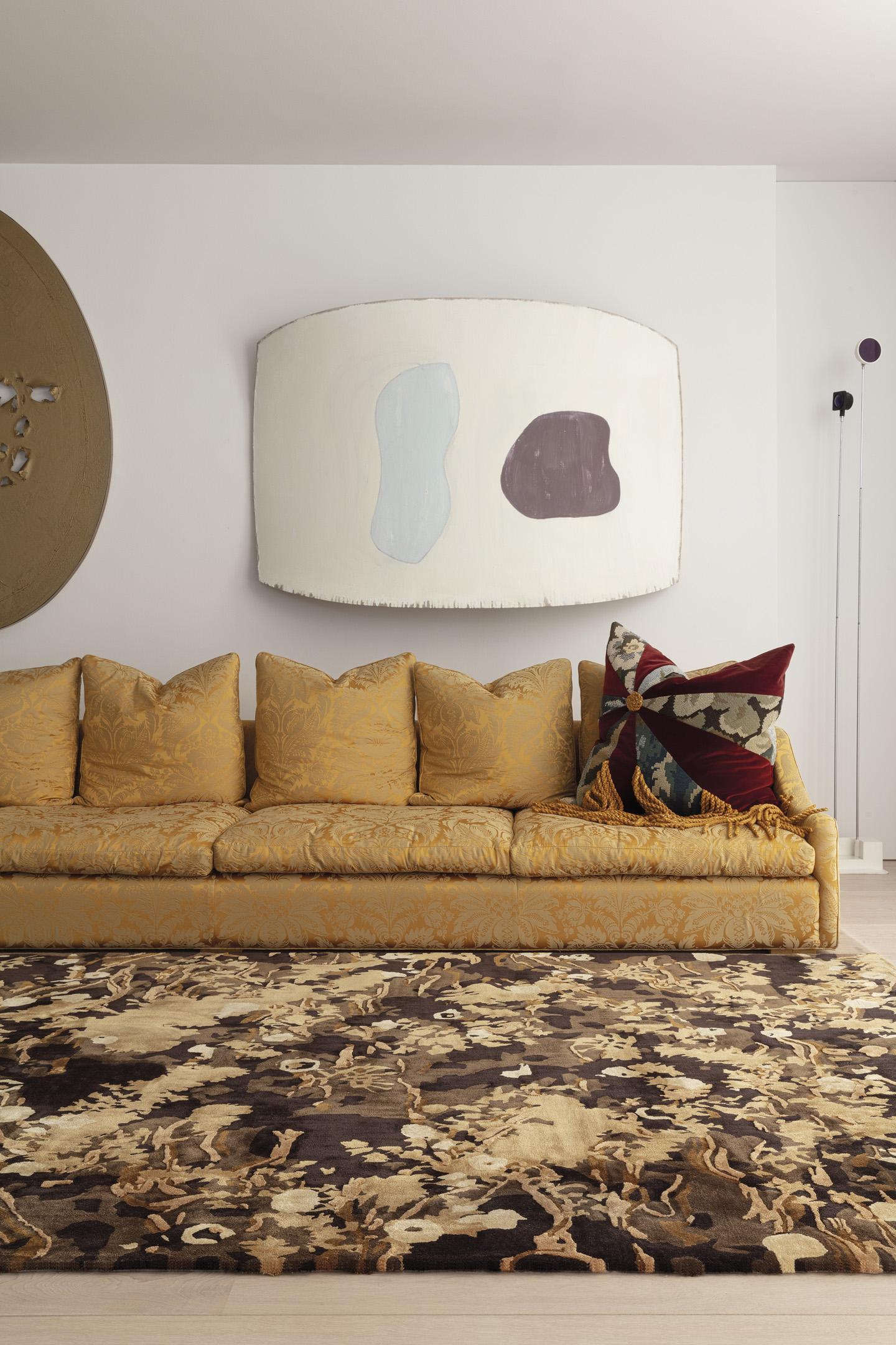 Wohnzimmer Teppich Sakura Onyx Gold aus 100% Meerseide, in der Farbe Onyx Gold | Homerugs - Detailsicht (5)