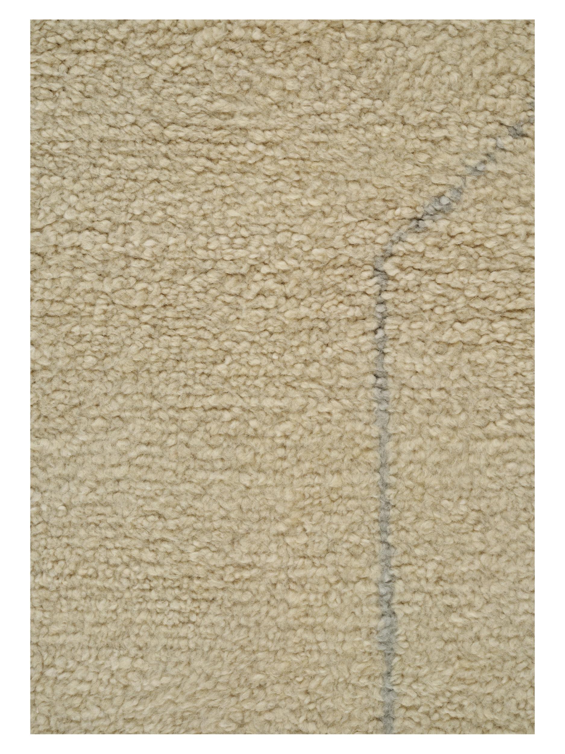 Wohnzimmer Teppich Optical Echo Vanilla aus 100% PET, in der Farbe Vanilla | Homerugs - Detailsicht (3)