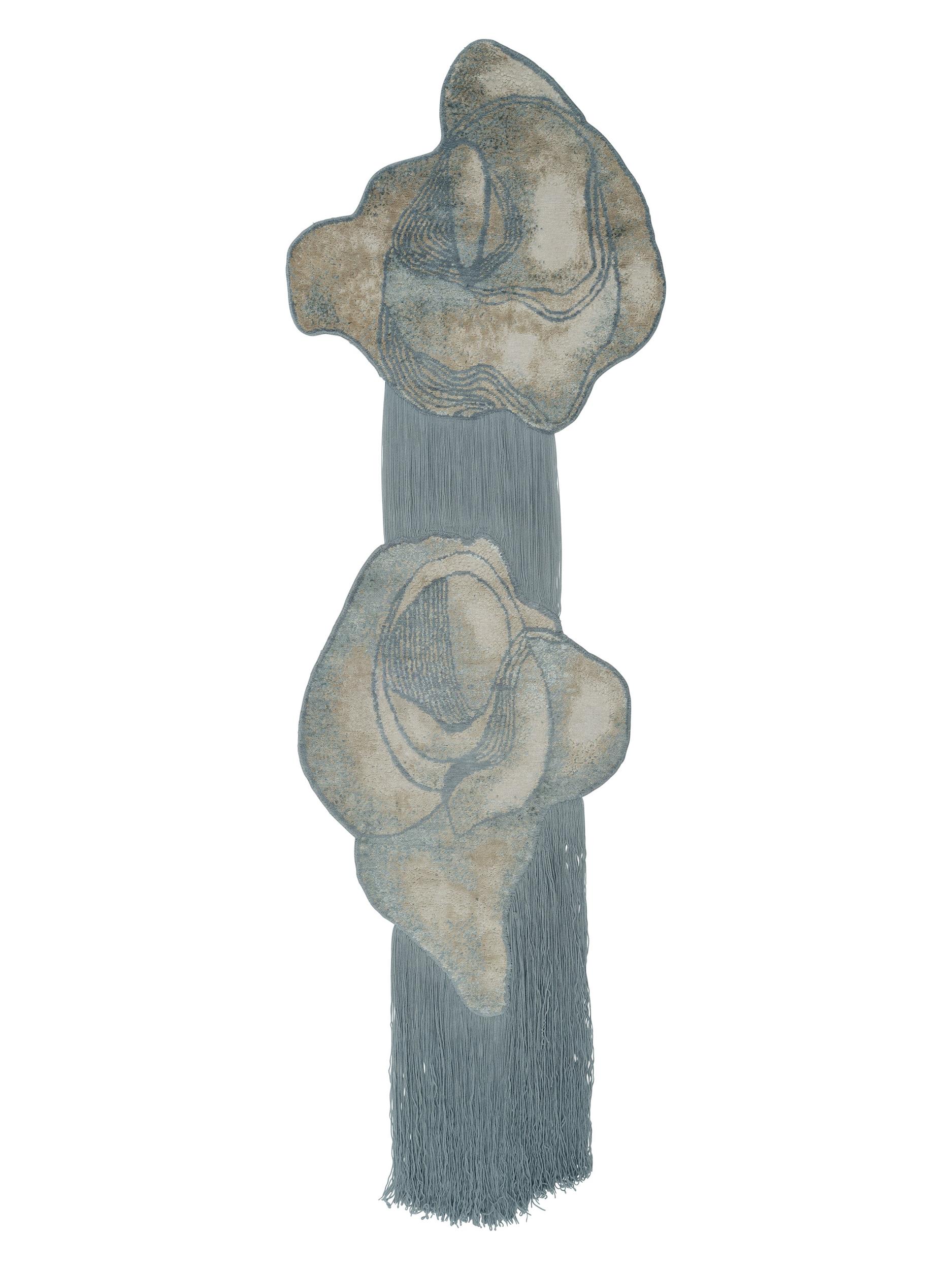 Schlafzimmer Teppich Aquallence Aqua aus 90% Wolle, 10% Baumwolle, in der Farbe Aqua | Homerugs - Draufsicht