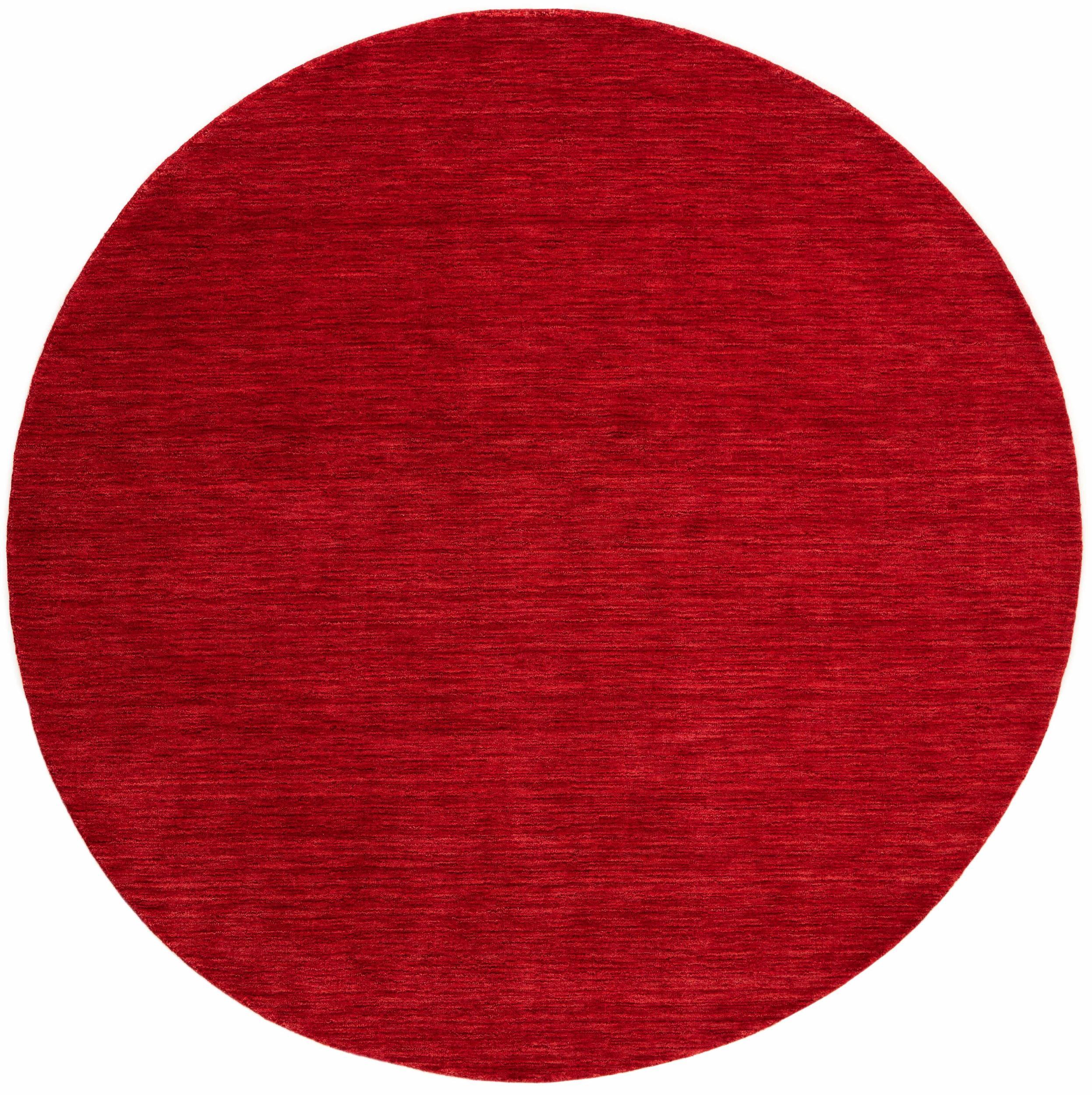 Teppich Panorama Uni Round HLC200126, Red Round aus Wolle, in der Farbe Red | Homerugs - Draufsicht