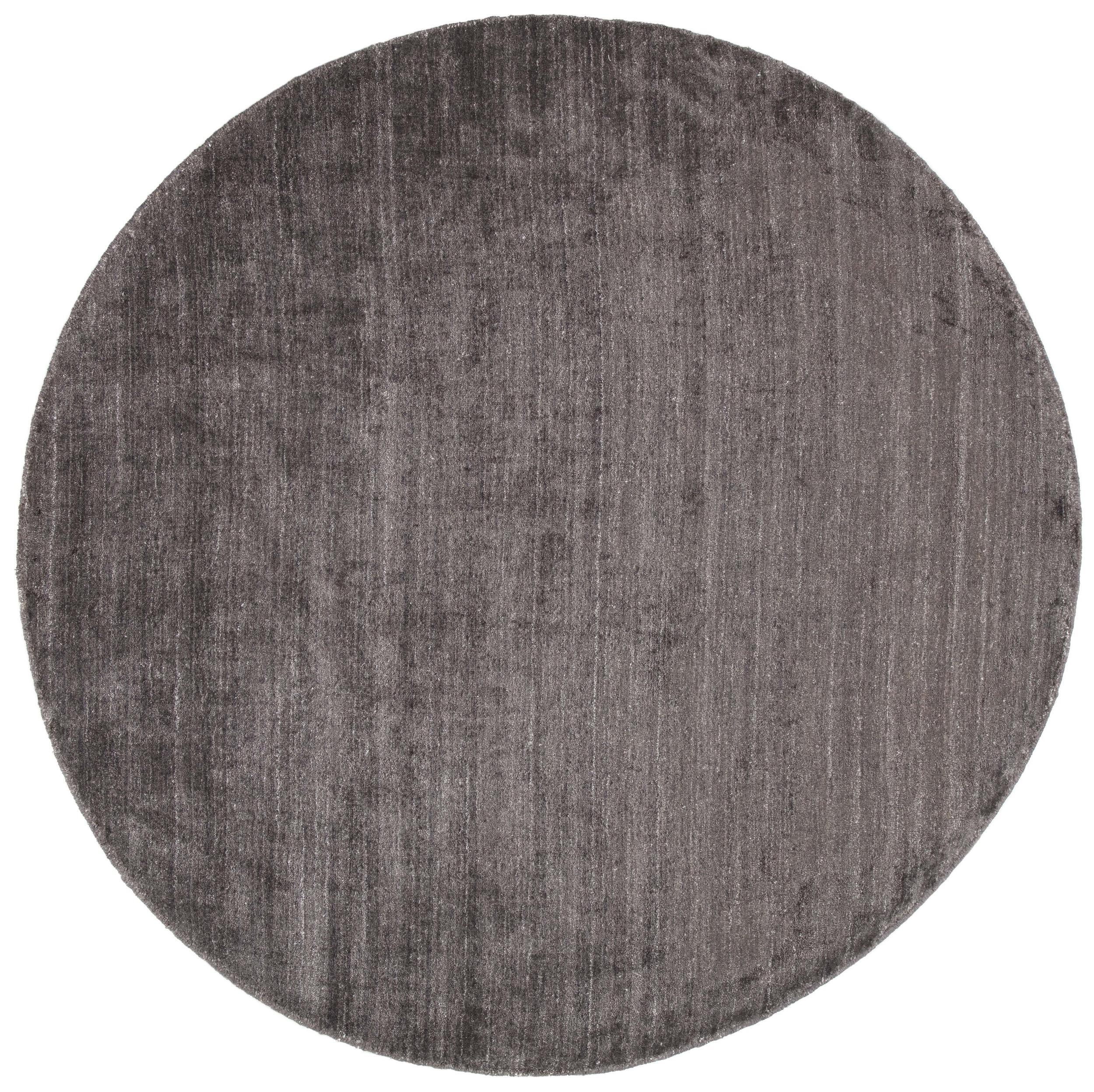 Teppich Plain Dust Round Robusto, Dark Brown Round aus Viskose | Homerugs - Draufsicht