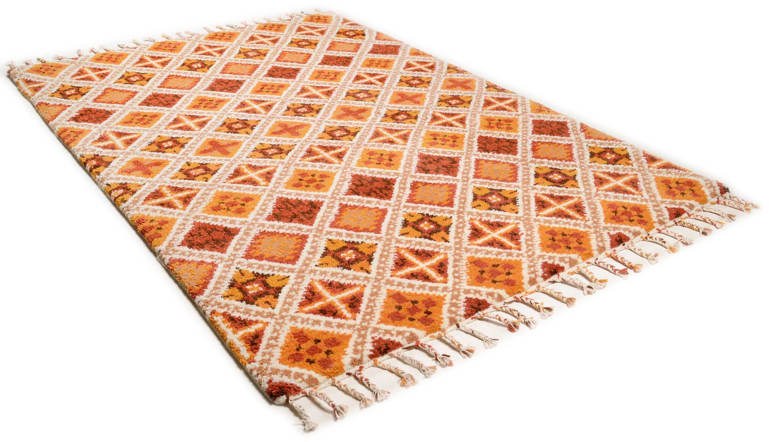 Living room rug Marmoucha 2 450 Terra, 100% Virgin Wool (IWS), in colour Terra | Homerugs - Detail View (3)