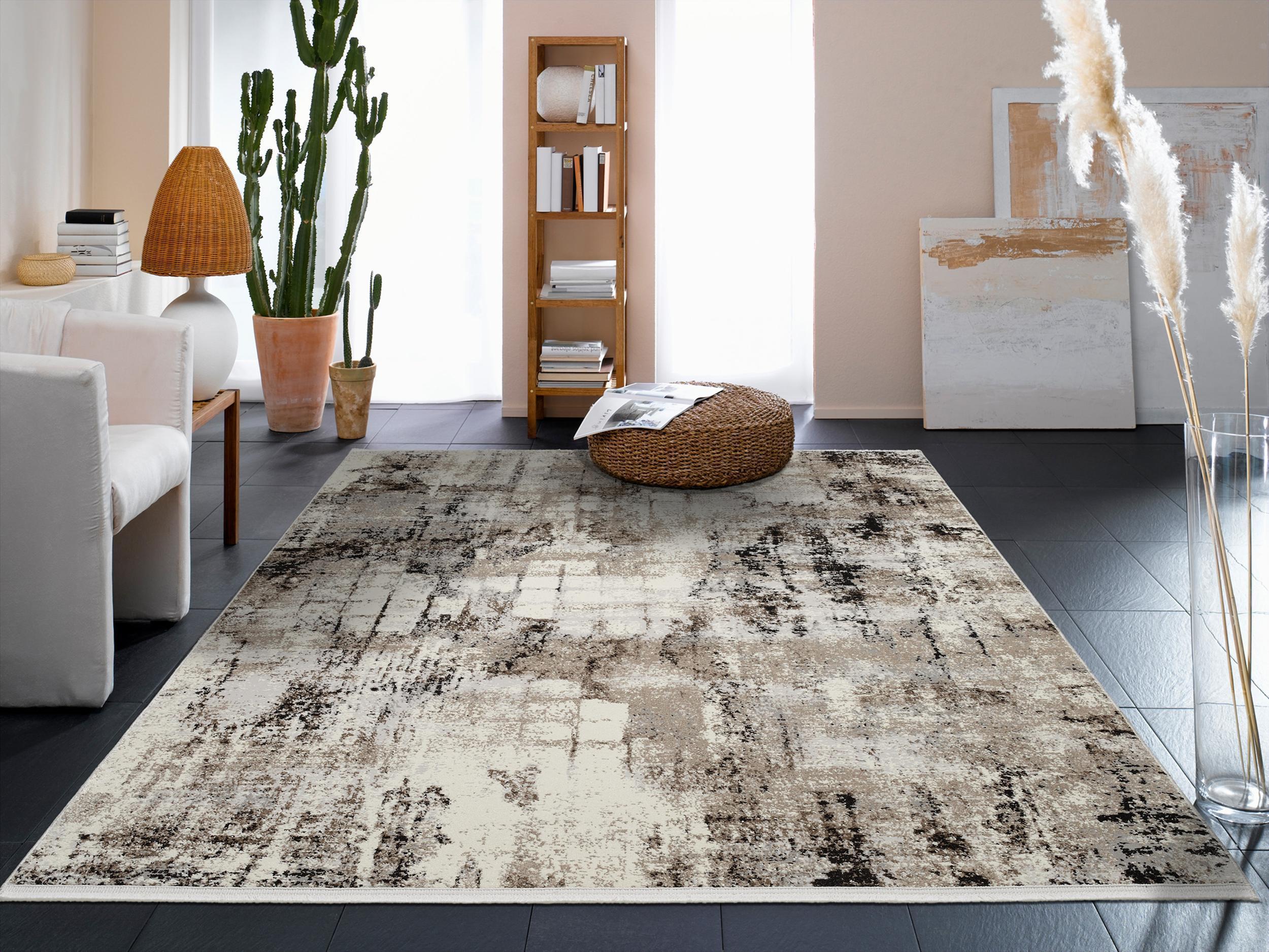 Teppich Light & Schadow 04 aus 75% Polypropylen, 25% Polyester, in der Farbe Beige-Braun | Homerugs - Detailsicht (6)