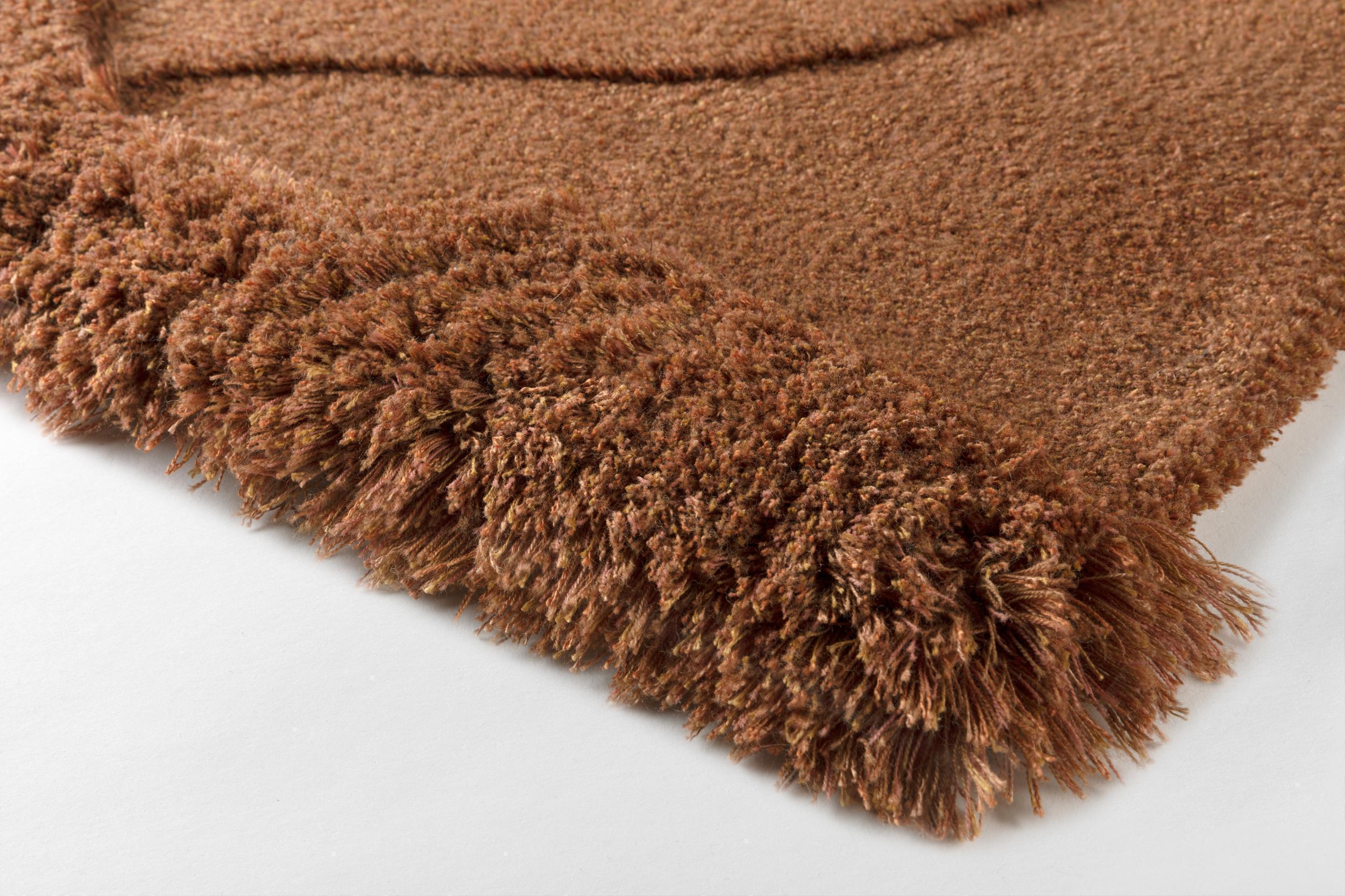 Wohnzimmer Teppich Cosmic Cocoon Umber Organic aus 56,4% Wolle, 25% Tencel, 18,6% Leinen, in der Farbe Umber Organic | Homerugs - Detailsicht (3)