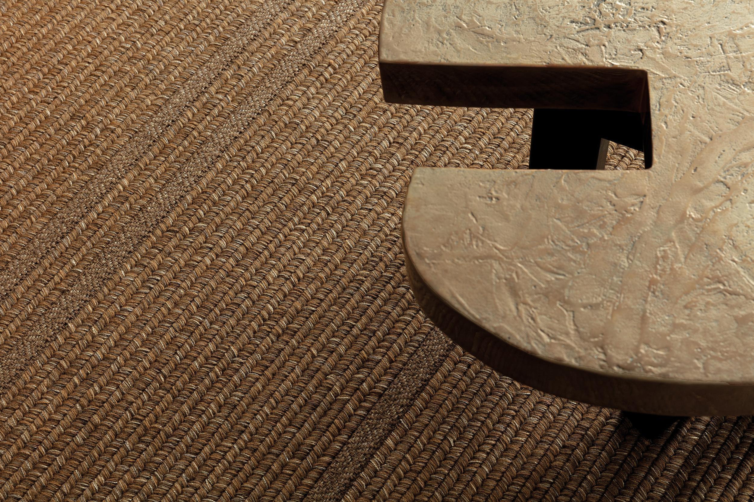 Wohnzimmer Teppich Palazzo Ochre aus 76% Wolle, 14% Leinen, 3% Polyester, 5% Baumwolle, 2% Acryl, in der Farbe Ochre | Homerugs - Detailsicht (5)