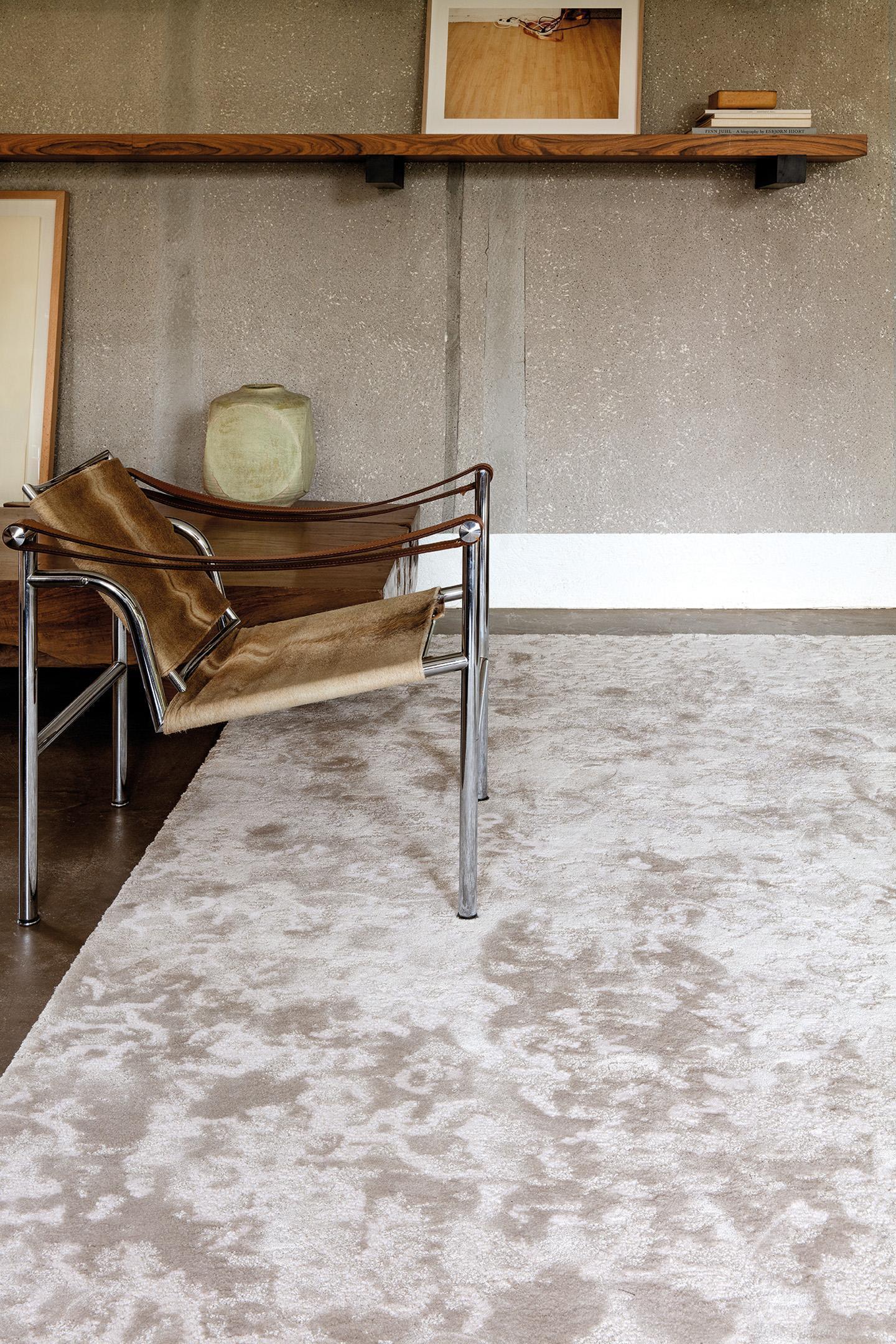 Wohnzimmer Teppich Elite Grey Morning aus 60% Polyamid, 25% Tencel, 15% Wolle, in der Farbe Grey Morning | Homerugs - Draufsicht