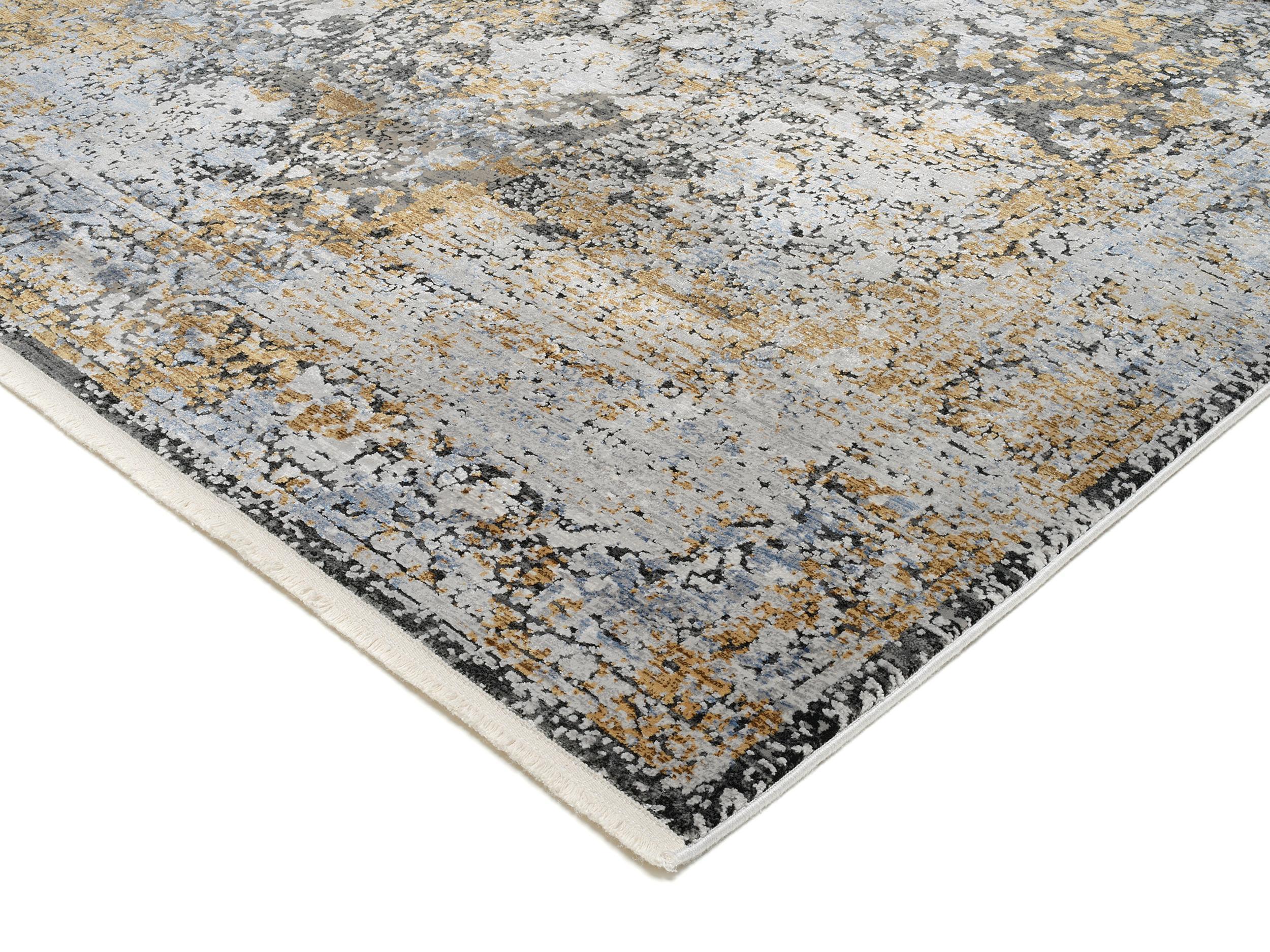 Wohnzimmer Teppich Impression Vera Grau-Multicolor aus 70% Viskose, 30% Polyacryl, in der Farbe Grau-Multicolor | Homerugs - Draufsicht