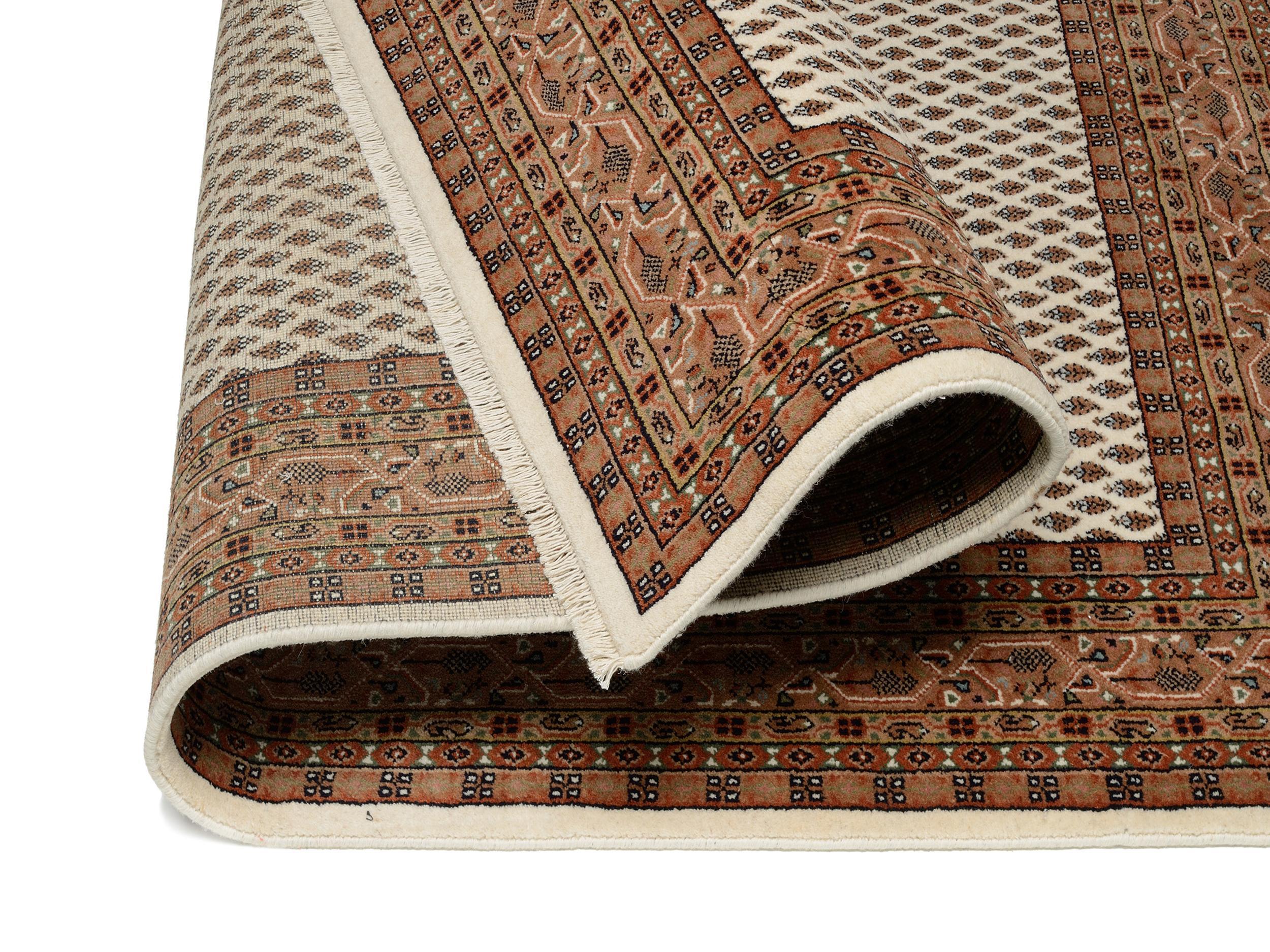 Schlafzimmer Teppich Patna Mir Creme-Braun aus 100% Schurwolle, in der Farbe Creme-Braun | Homerugs - Draufsicht