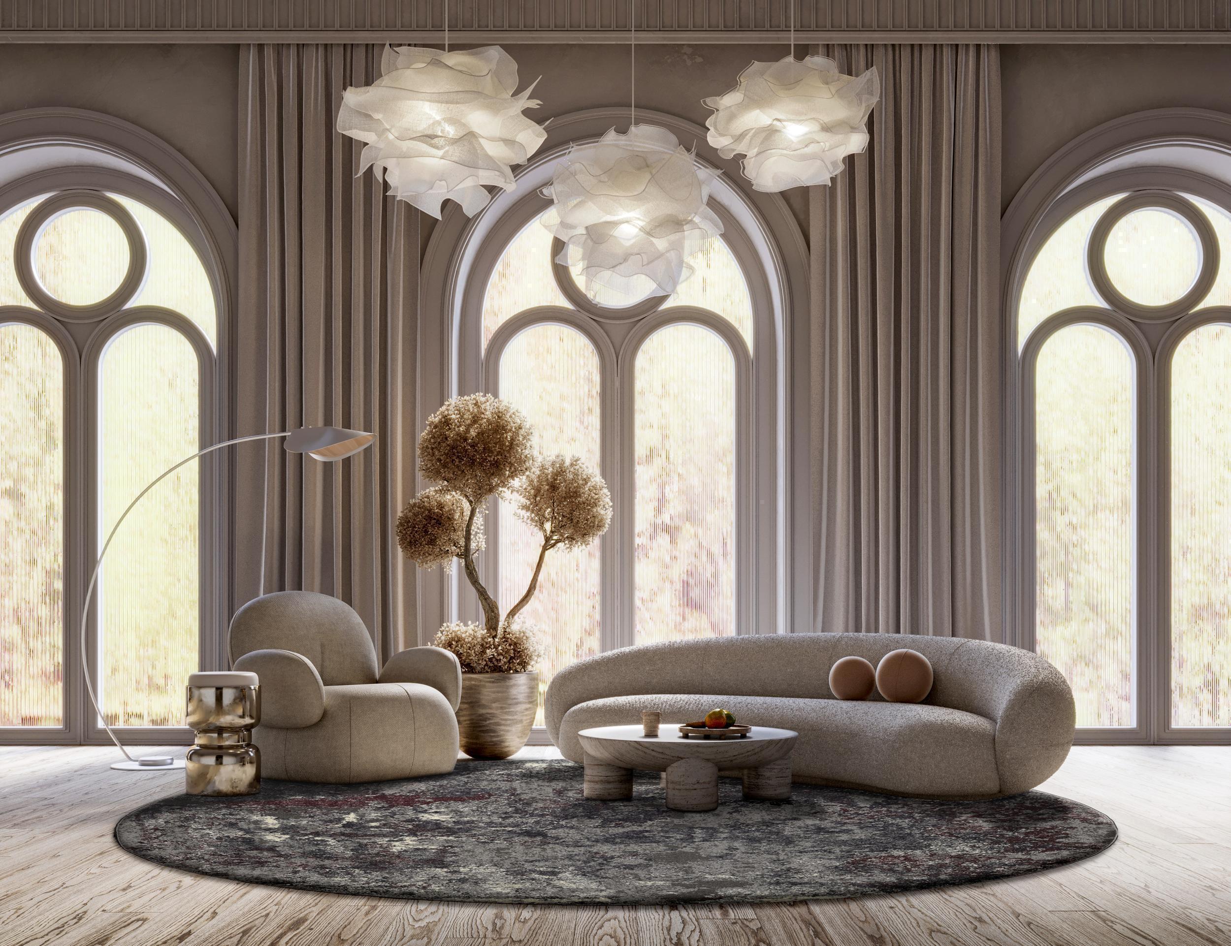 Schlafzimmer Teppich Expression Aubergine-Beige aus 75% Polypropylen, 25% Polyester, in der Farbe Aubergine-Beige | Homerugs - Detailsicht (7)