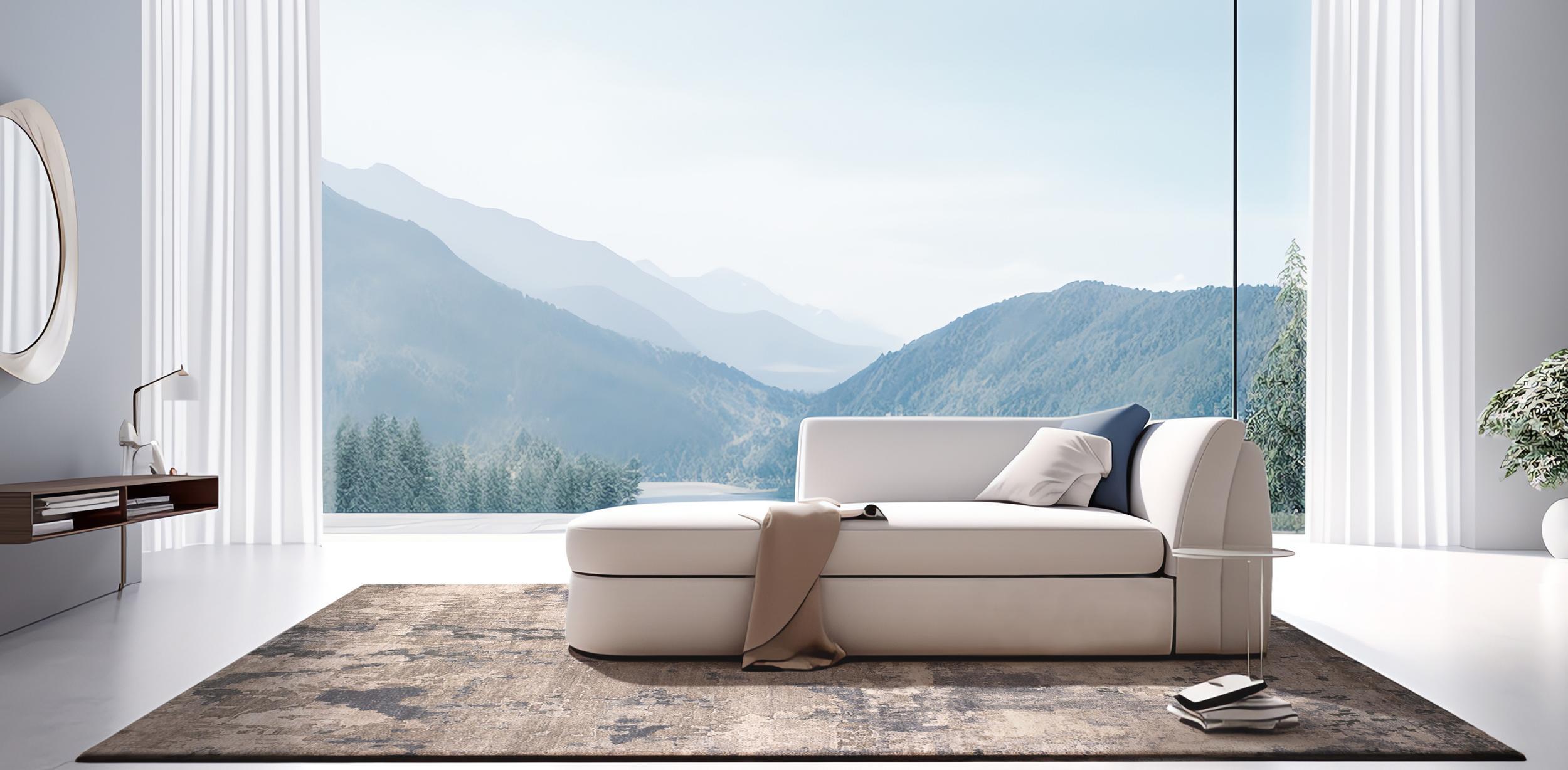 Schlafzimmer Teppich Vernissage 11 Grau-Mix aus 100% Viskose (Bambus), in der Farbe Grau-Mix | Homerugs - Raumansicht