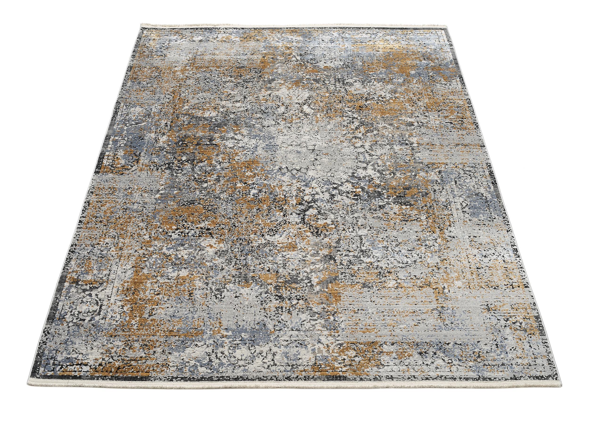 Wohnzimmer Teppich Impression Vera Grau-Multicolor aus 70% Viskose, 30% Polyacryl, in der Farbe Grau-Multicolor | Homerugs - Raumansicht