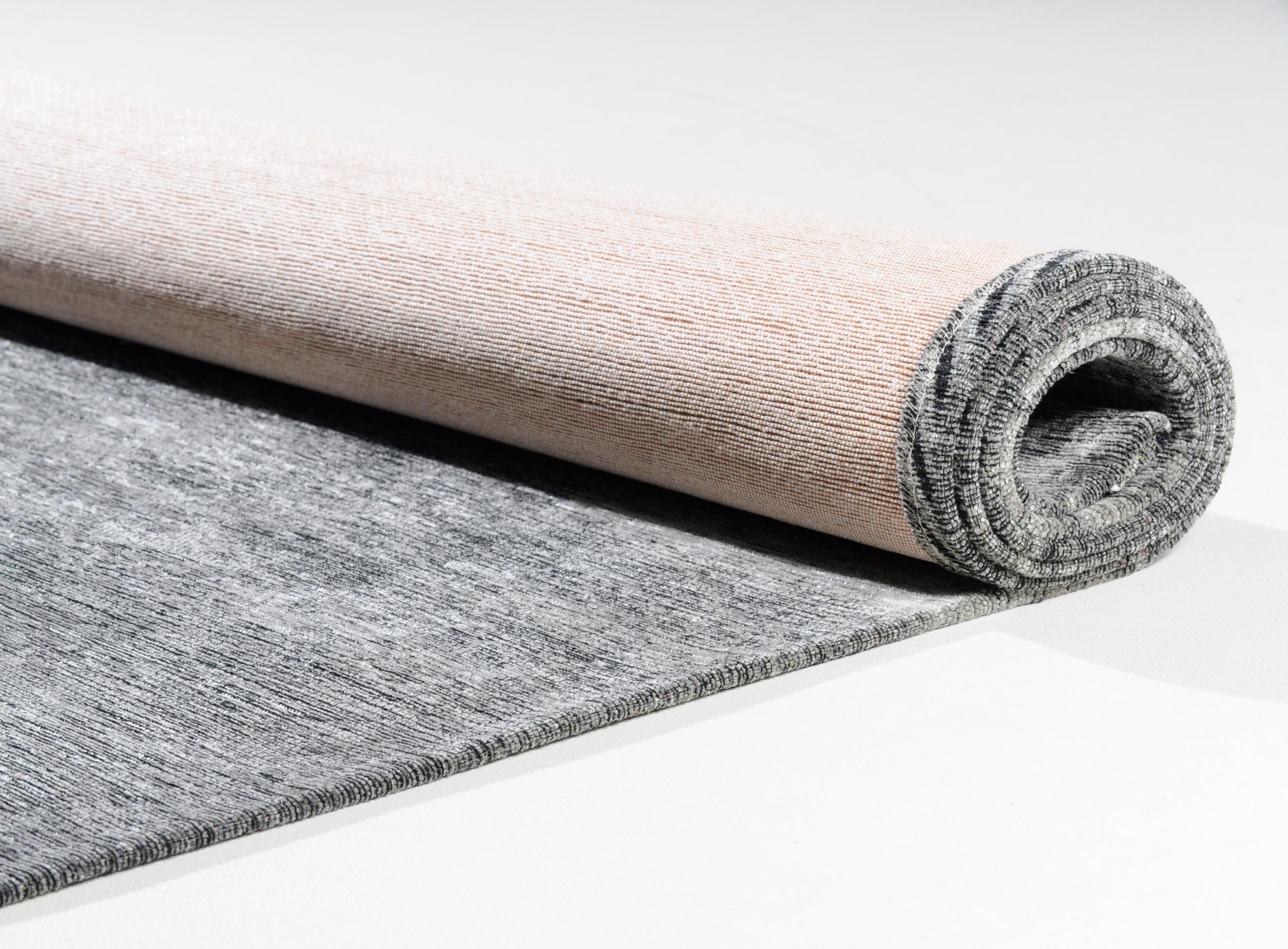 Schlafzimmer Teppich Heritage Cloud 601 Anthracite aus 30% Baumwolle, 34% Polyester, 36% Chenille, in der Farbe Anthracite | Homerugs - Detailsicht (3)