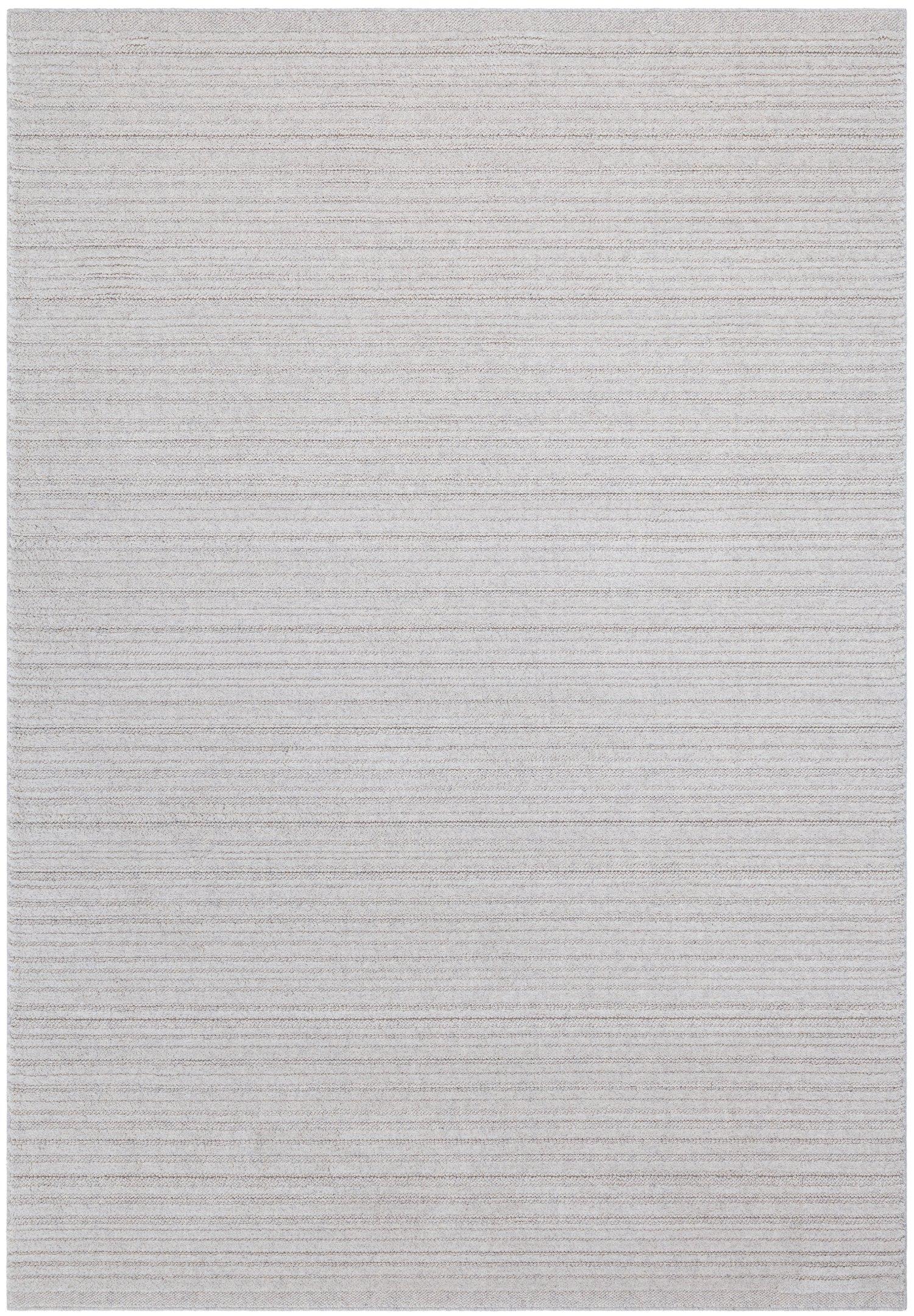 Schlafzimmer Teppich Dunas Grau aus 100% Wolle, in der Farbe Grau | Homerugs - Draufsicht