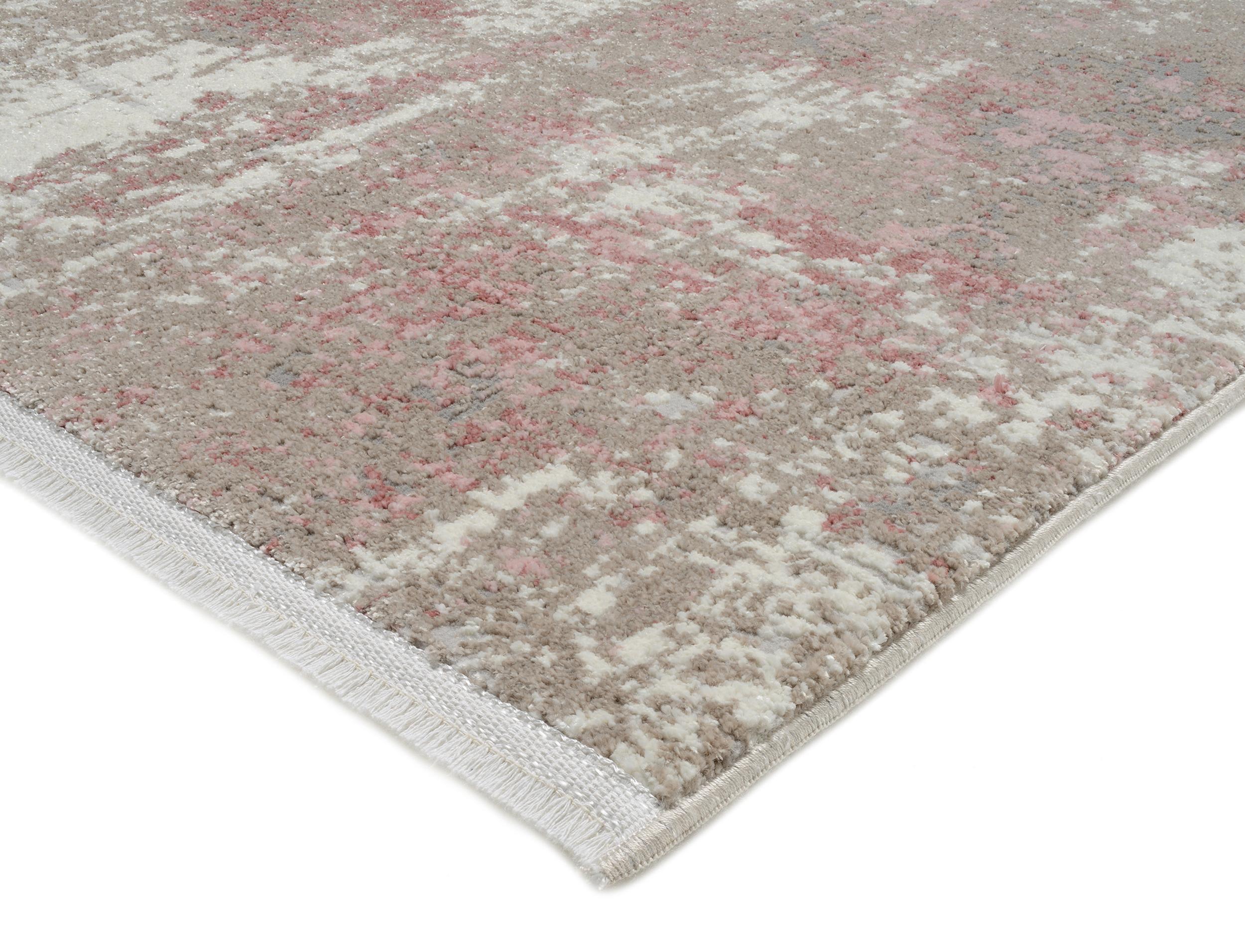 Wohnzimmer Teppich Light & Schadow 02 Creme-Rosa aus 75% Polypropylen, 25% Polyester, in der Farbe Creme-Rosa | Homerugs - Draufsicht