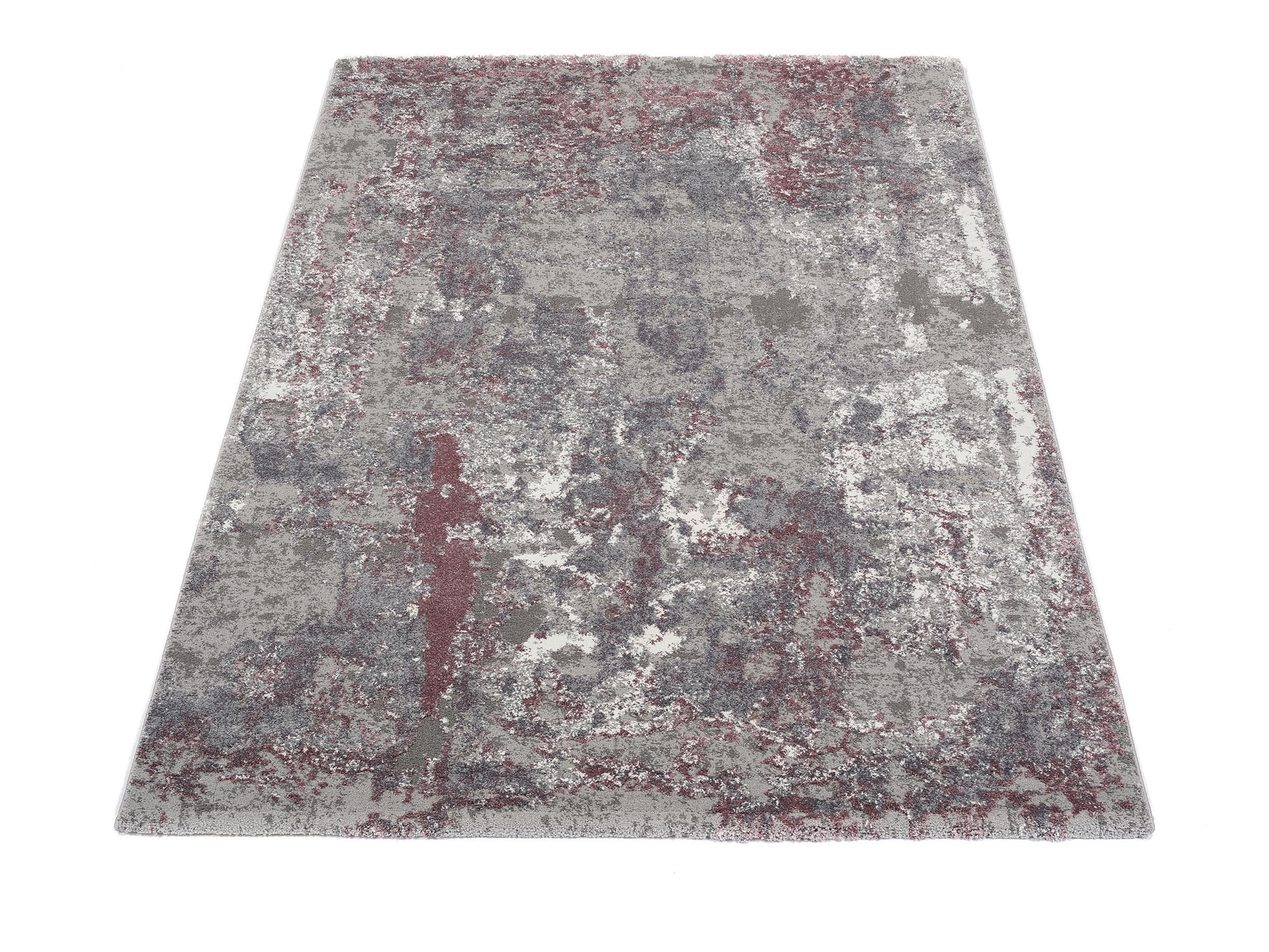 Schlafzimmer Teppich Expression Aubergine-Beige aus 75% Polypropylen, 25% Polyester, in der Farbe Aubergine-Beige | Homerugs - Draufsicht