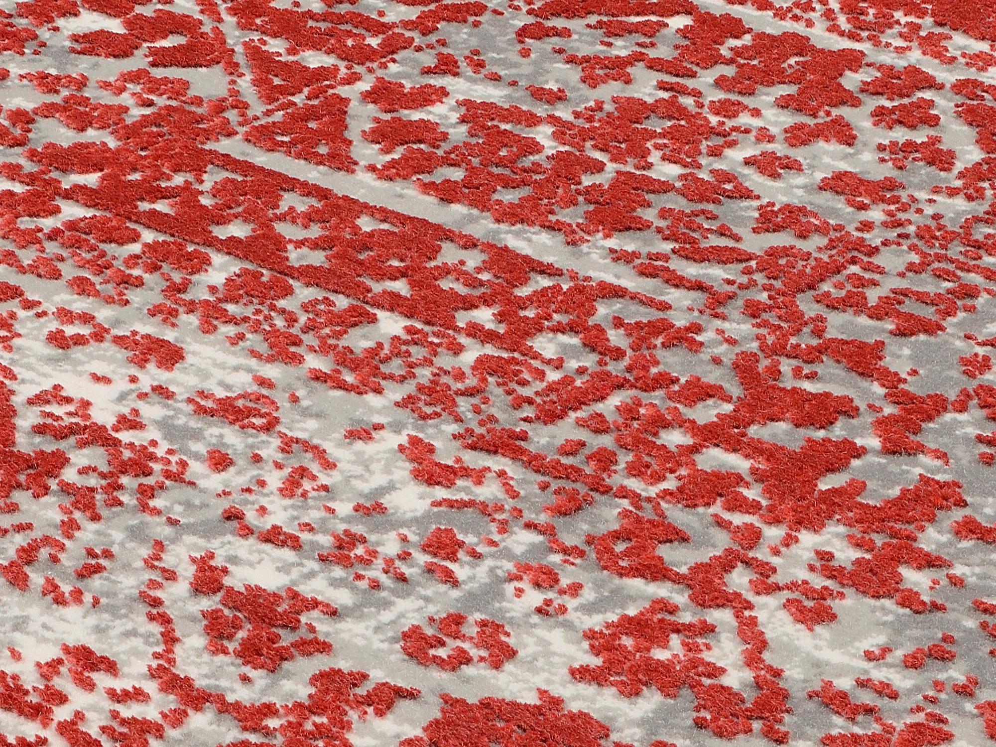 Schlafzimmer Teppich Manhattan 02 Rot aus 70% Viskose, 30% Polyacryl, in der Farbe Rot | Homerugs - Detailsicht (6)