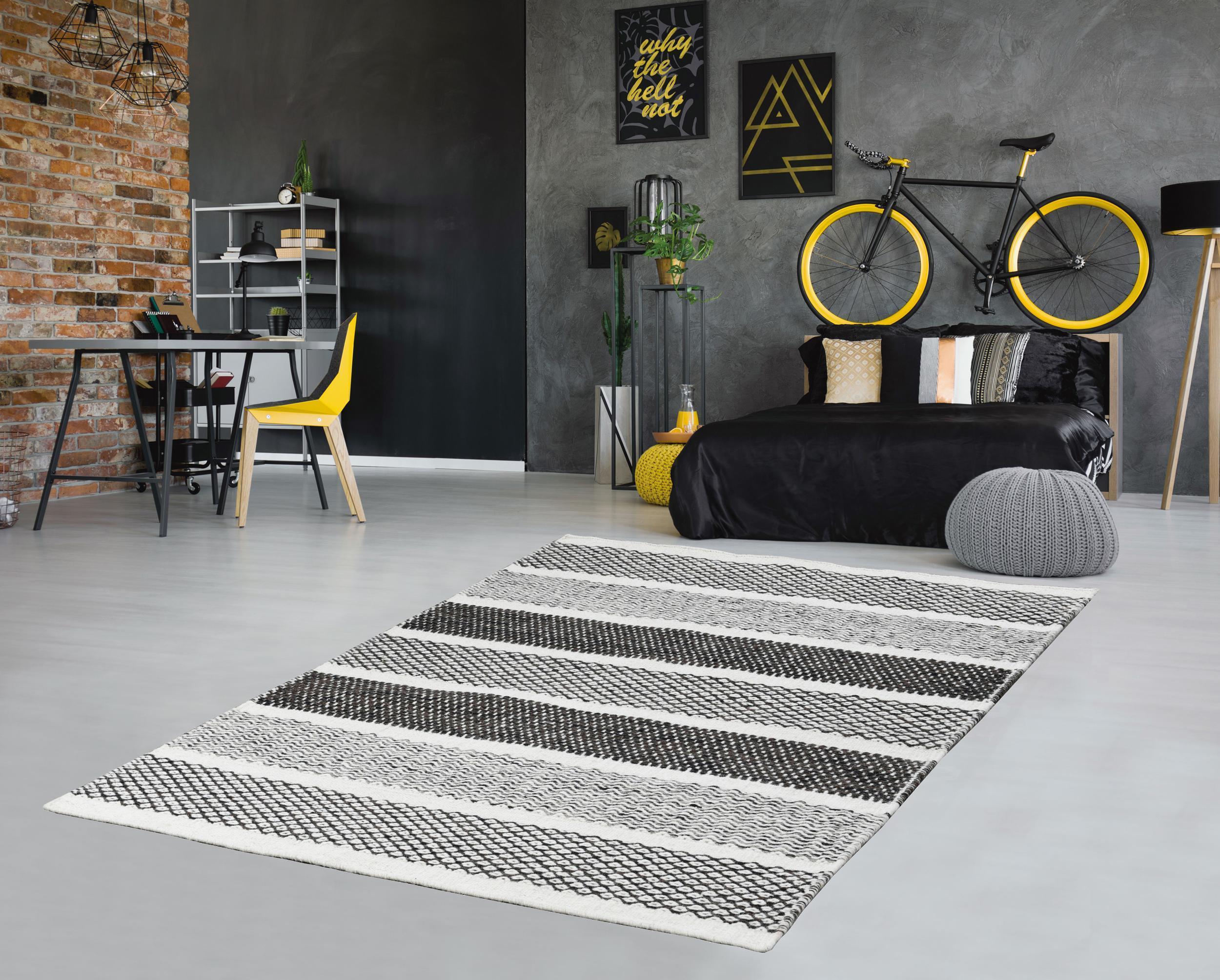 Wohnzimmer Teppich Trondheim Po-003 122 Natural/Grey aus 100% Schurwolle, in der Farbe Natural/Grey | Homerugs - Detailsicht (3)