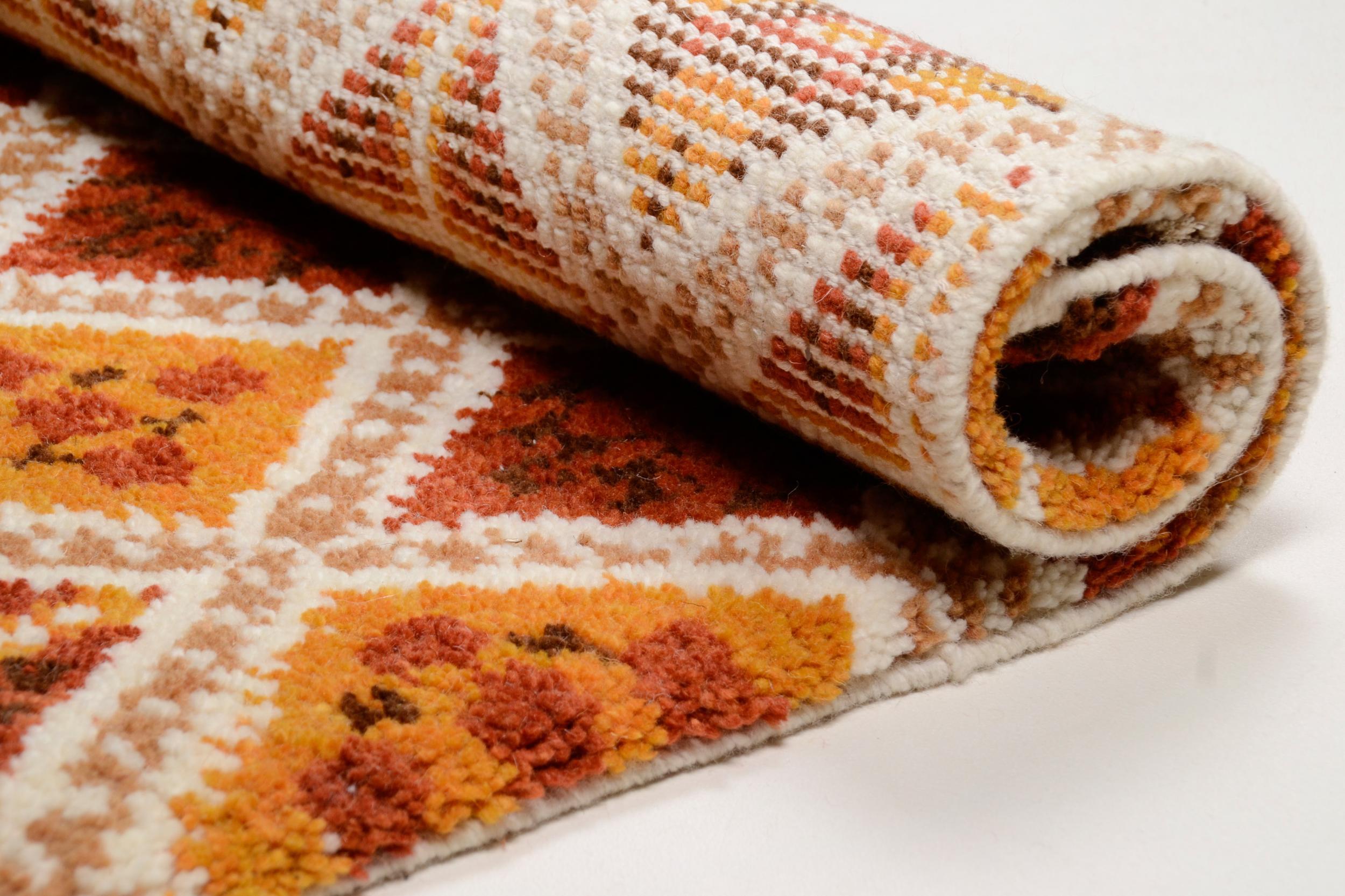 Living room rug Marmoucha 2 450 Terra, 100% Virgin Wool (IWS), in colour Terra | Homerugs - Detail View (5)
