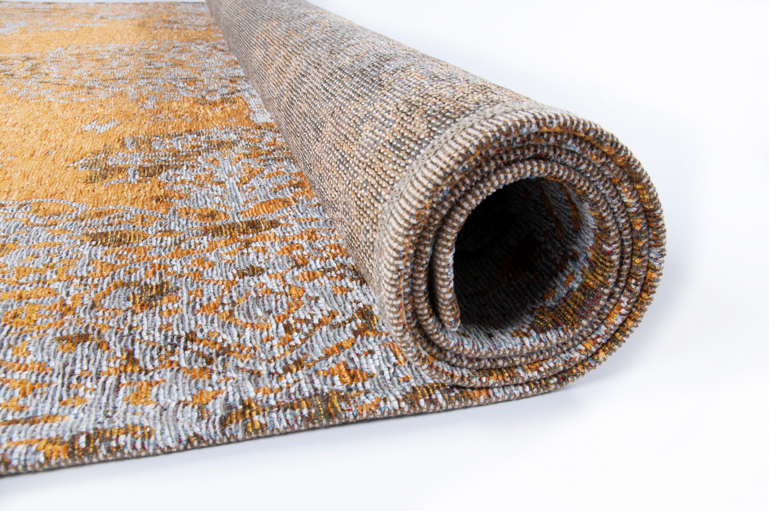 Wohnzimmer Teppich Funky Orient Kirman 870 Gold aus 80% Polyester, 20% Baumwolle, in der Farbe Gold | Homerugs - Draufsicht