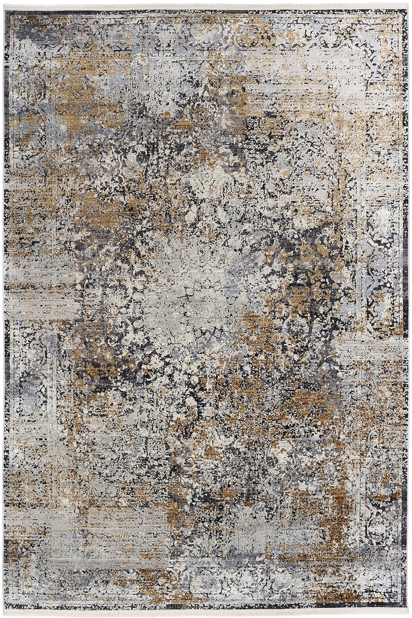 Wohnzimmer Teppich Impression Vera Grau-Multicolor aus 70% Viskose, 30% Polyacryl, in der Farbe Grau-Multicolor | Homerugs - Detailsicht (5)