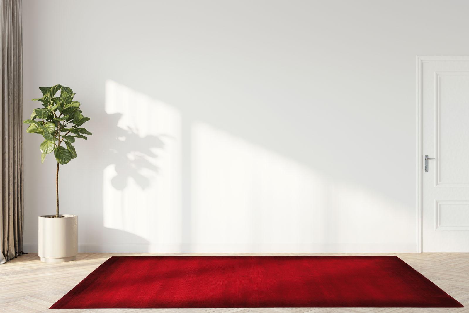Wollteppich Phokara Melange Dk.Rot | Homerugs - Dein TEPPICH-Onlineshop | Mood view
