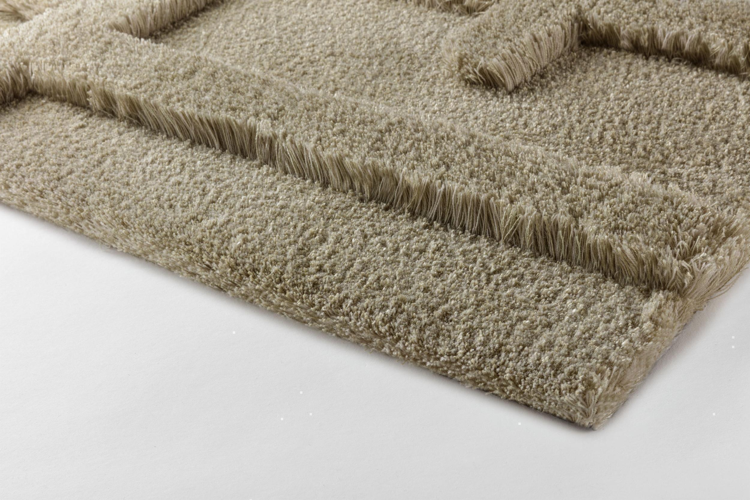 Wohnzimmer Teppich Cosmic Grado Green Haze aus 56,4% Wolle, 25% Tencel, 18,6% Leinen, in der Farbe Green Haze | Homerugs - Detailsicht (3)