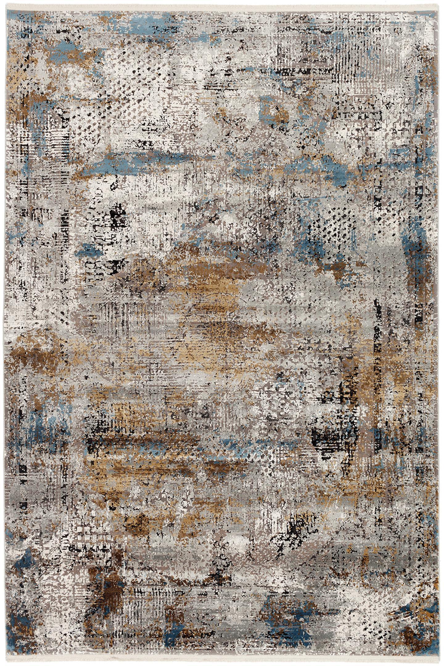 Schlafzimmer Teppich Impression Lucerne Grau-Multicolor aus 70% Viskose, 30% Polyacryl, in der Farbe Grau-Multicolor | Homerugs - Detailsicht (4)