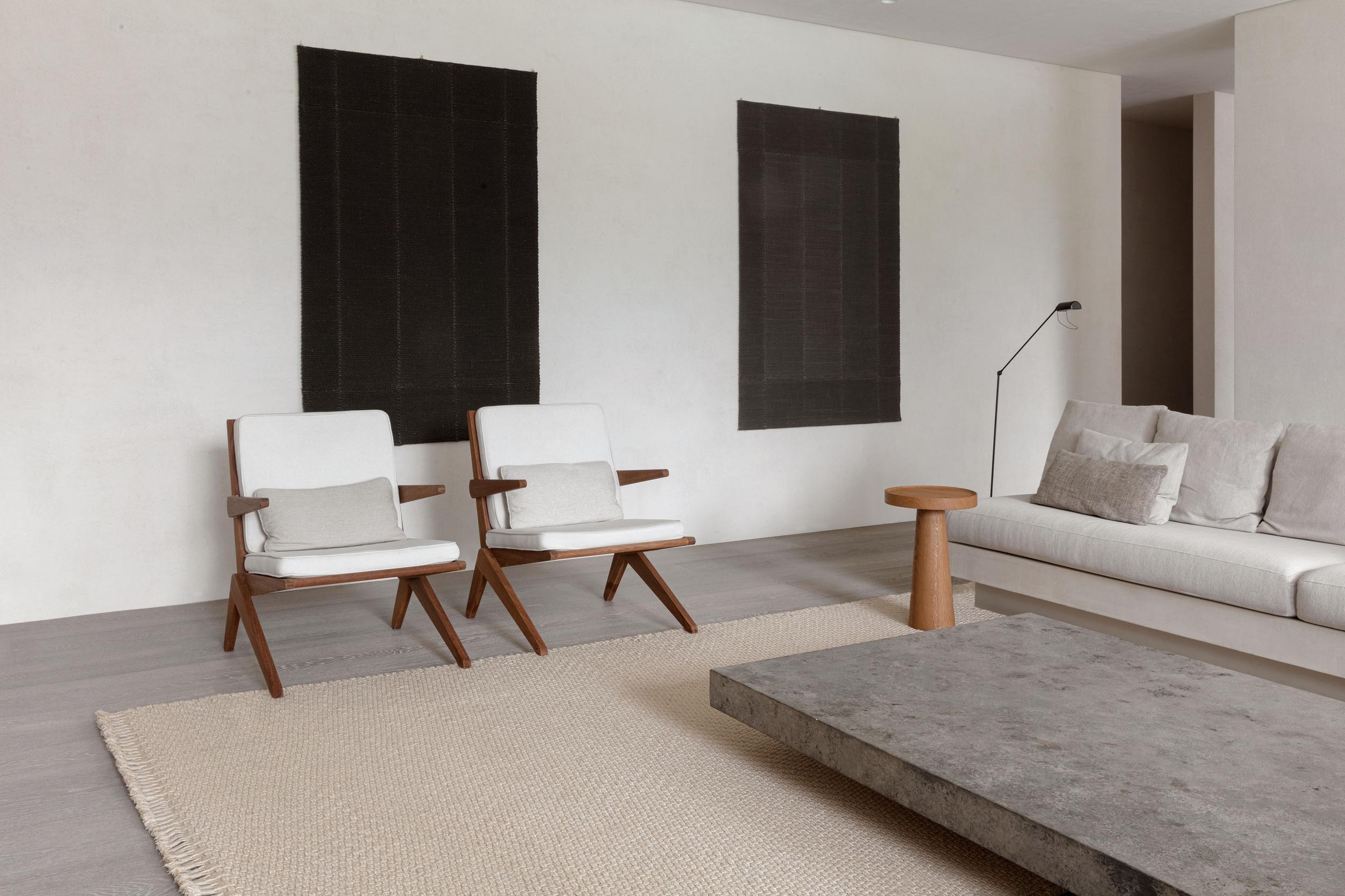 Schlafzimmer Teppich Dakar Pure Porcelain aus 76% Wolle - 24% Sisal, in der Farbe Porcelain | Homerugs - Raumansicht