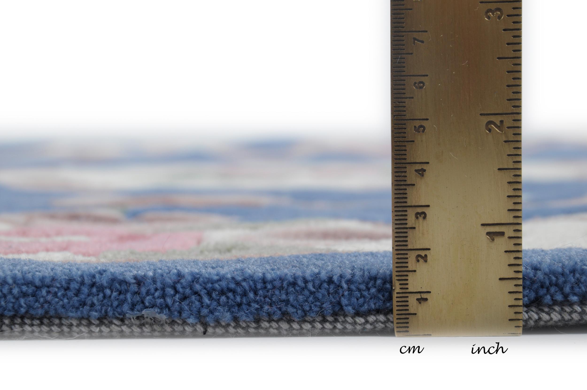 Wohnzimmer Teppich Ming 501 700 Blue aus 100% Polyacryl, in der Farbe Blue | Homerugs - Draufsicht