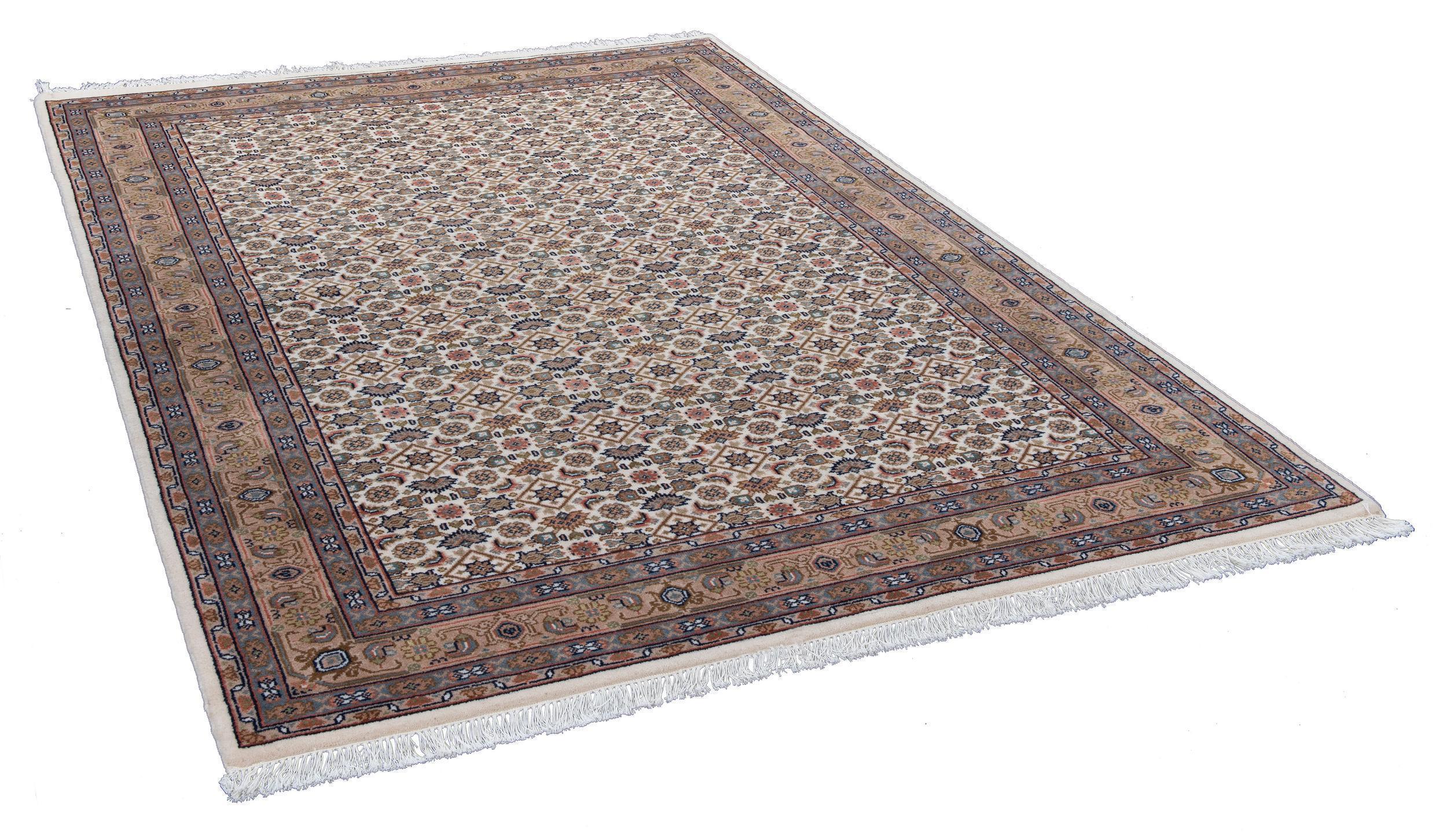 Schlafzimmer Teppich Benares Herati 571 Cream/Brown aus 100% Schurwolle, in der Farbe Cream/Brown | Homerugs - Raumansicht