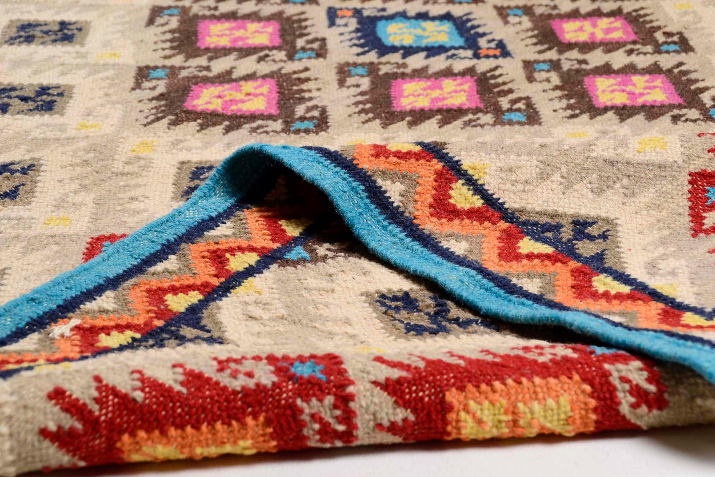 Wohnzimmer Teppich Kelim-Royal Ro-12-6090 800 Multicolor aus 80% Schurwolle + 20% Baumwolle, in der Farbe Multicolor | Homerugs - Detailsicht (5)