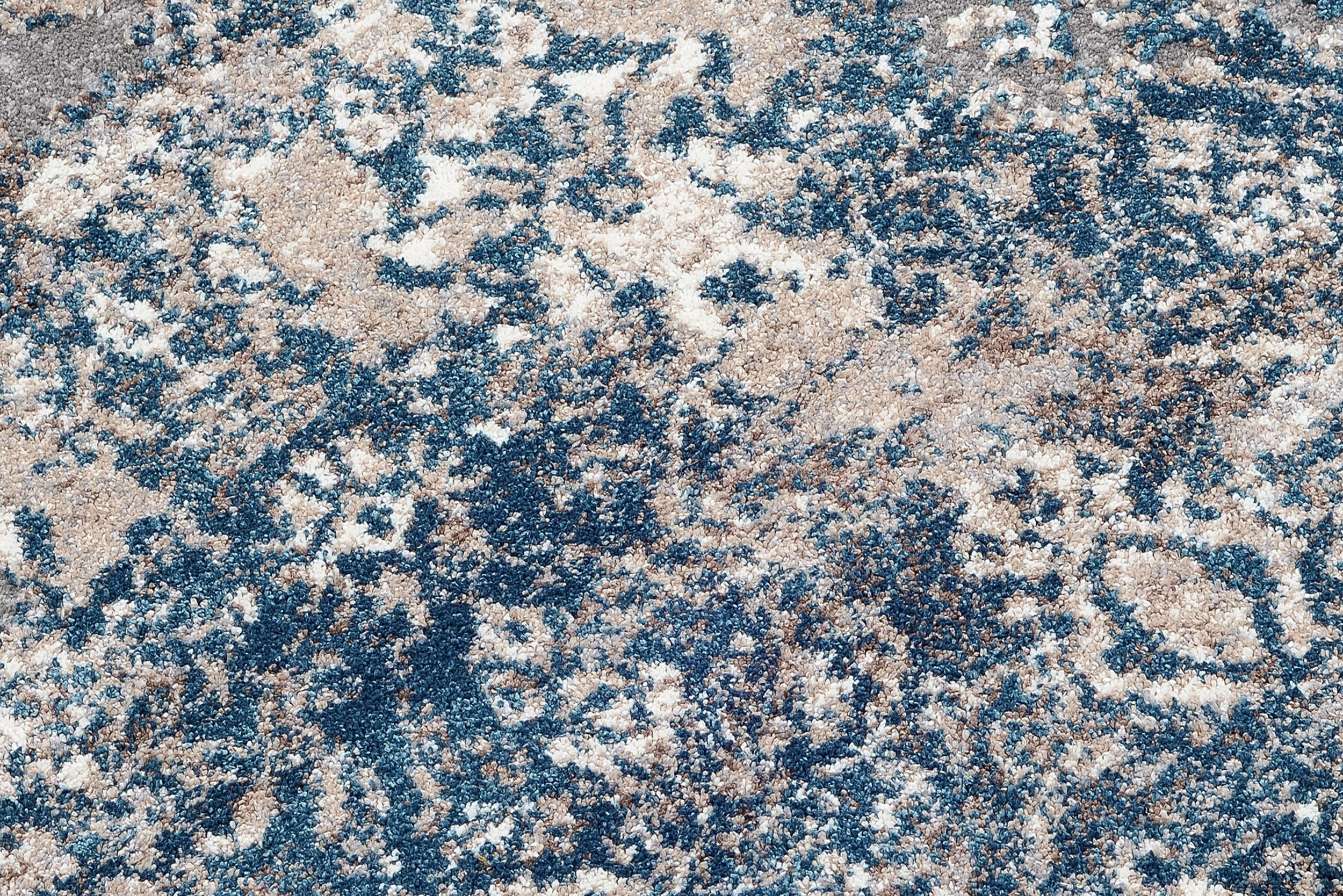 Wohnzimmer Teppich Baroc Modern Grau-Petrol aus 75% Polypropylen, 25% Polyester, in der Farbe Grau-Petrol | Homerugs - Detailsicht (4)